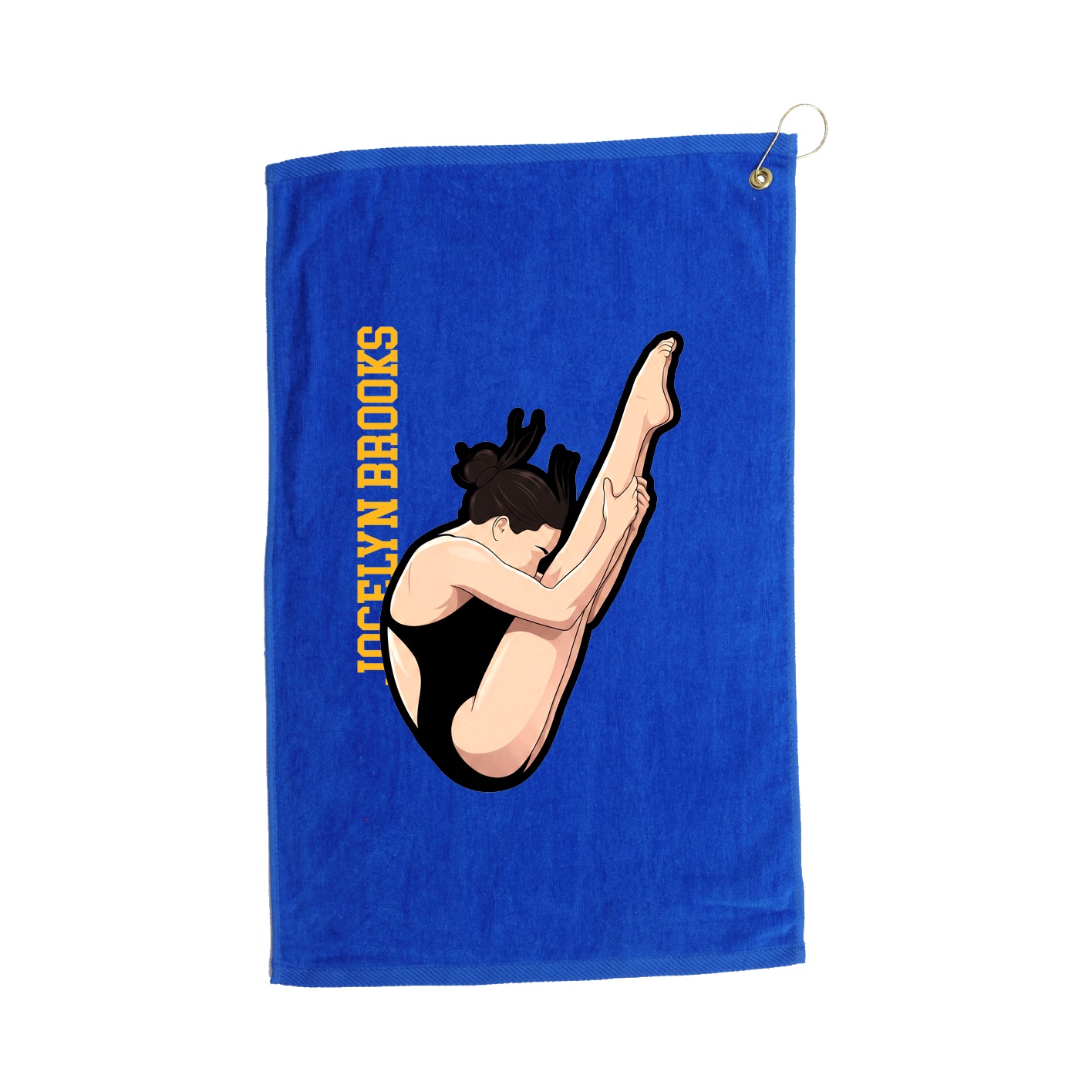 Golf Towel — Name Vertical in Royal