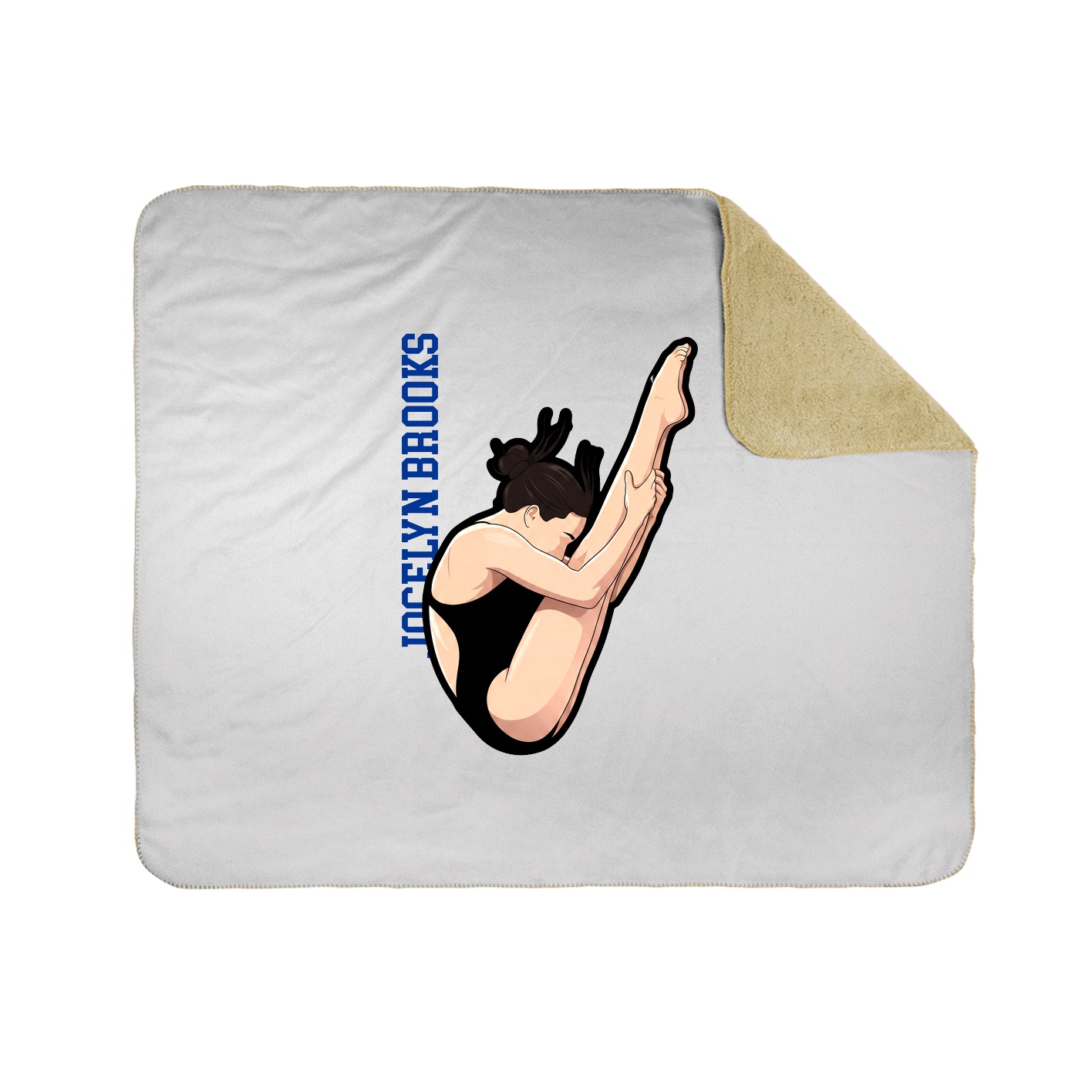 Throw Blanket — Name Vertical in White