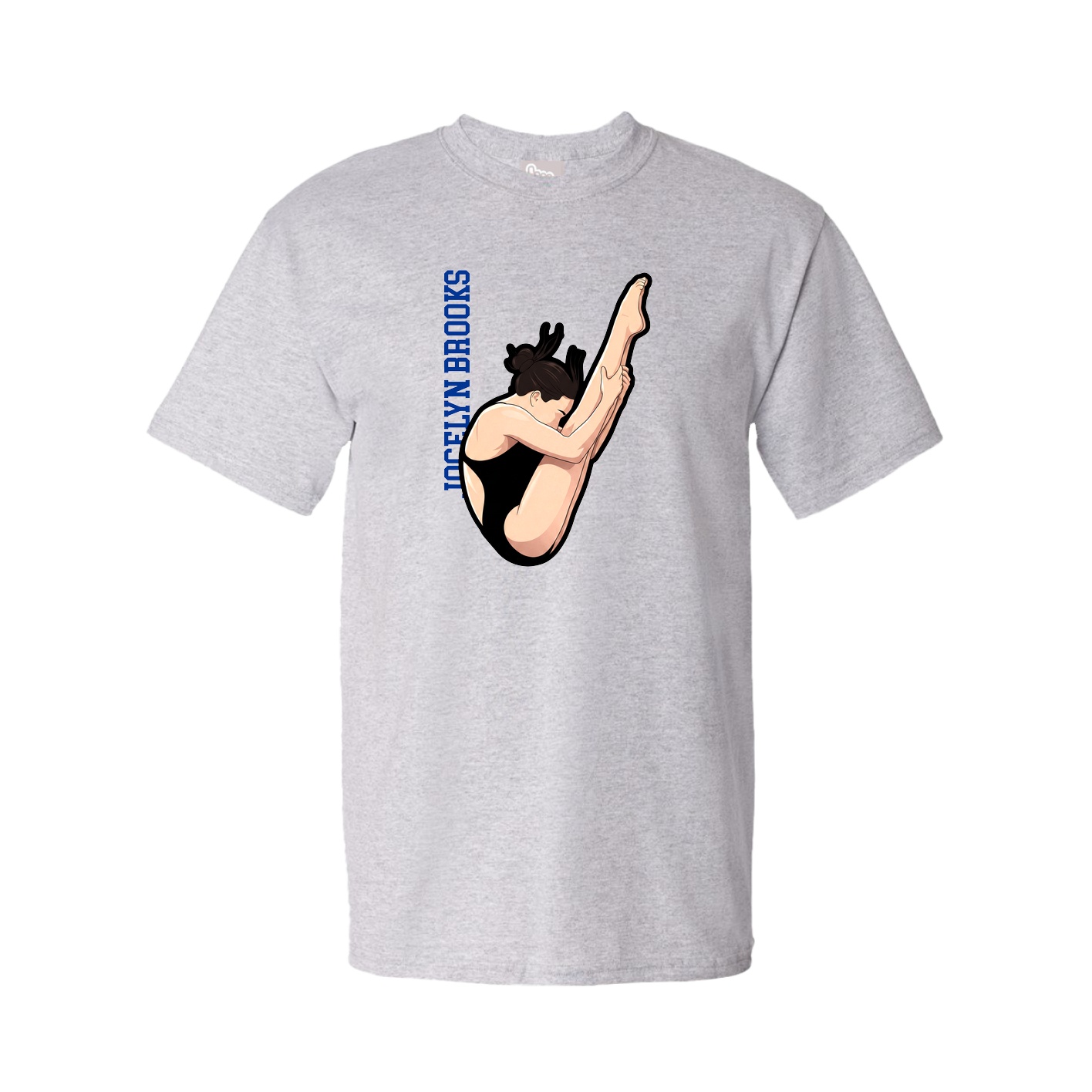 Youth Tee — Name Vertical in Grey