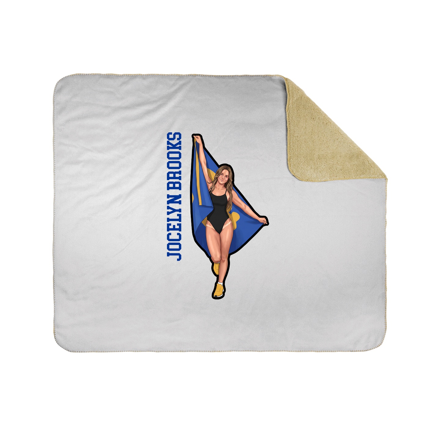 Throw Blanket — Name Vertical in White
