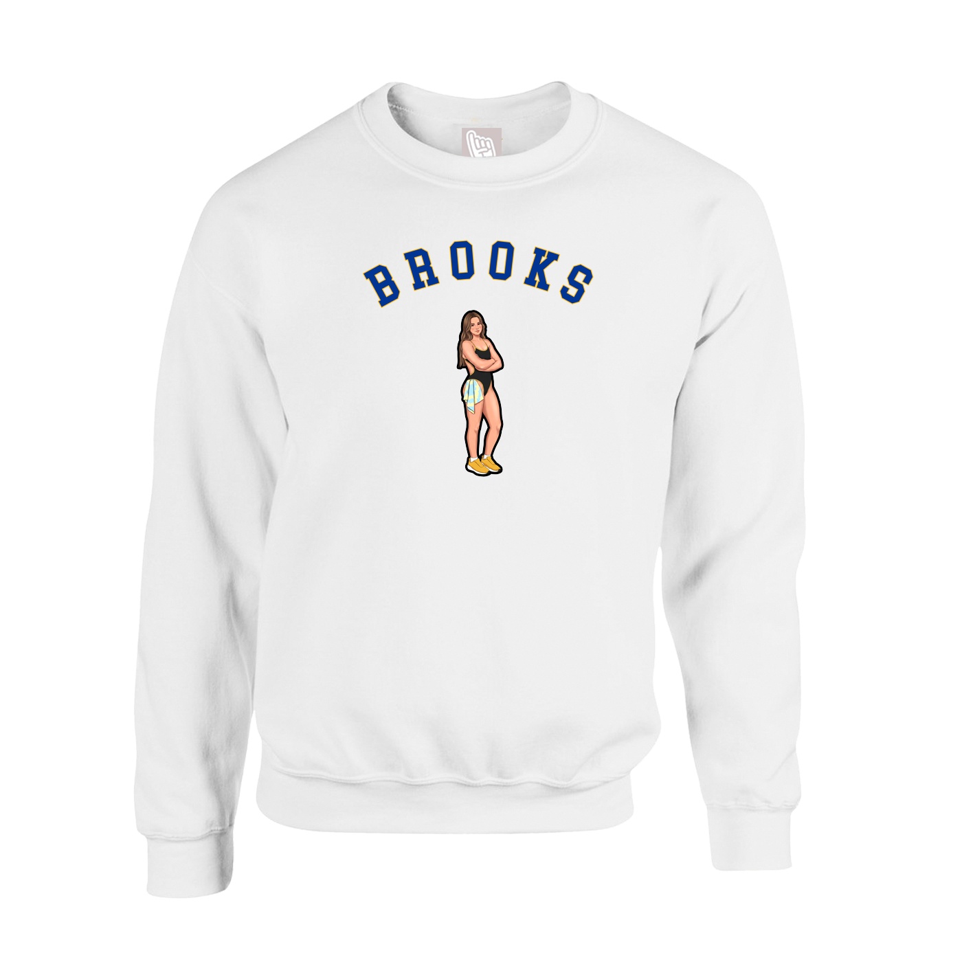 Fleece Crew — Shirsey Arch in White