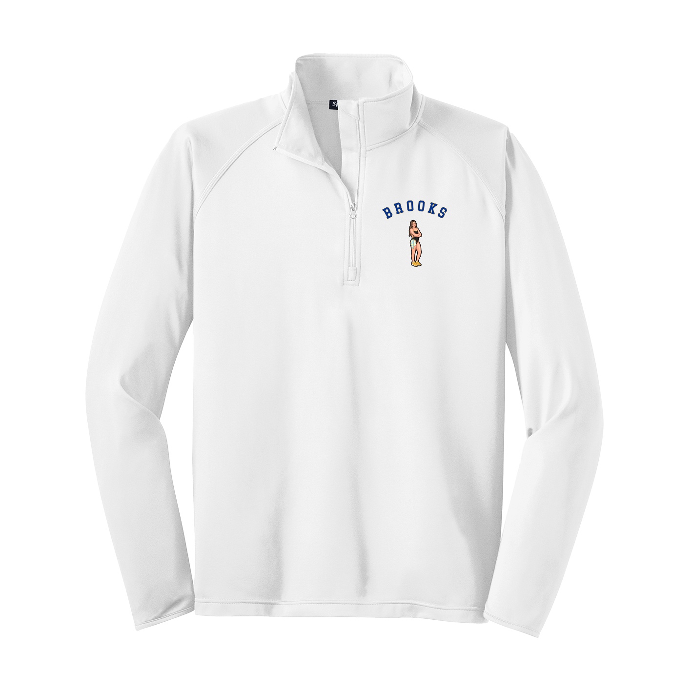 Q-Zip Pullover — Shirsey Arch in White