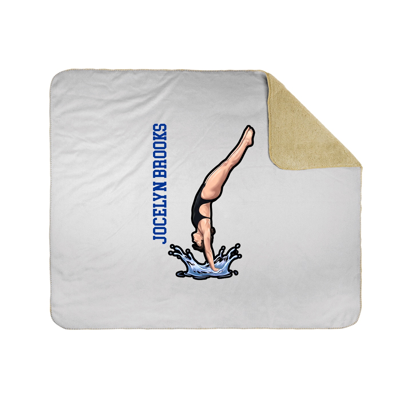 Throw Blanket — Name Vertical in White