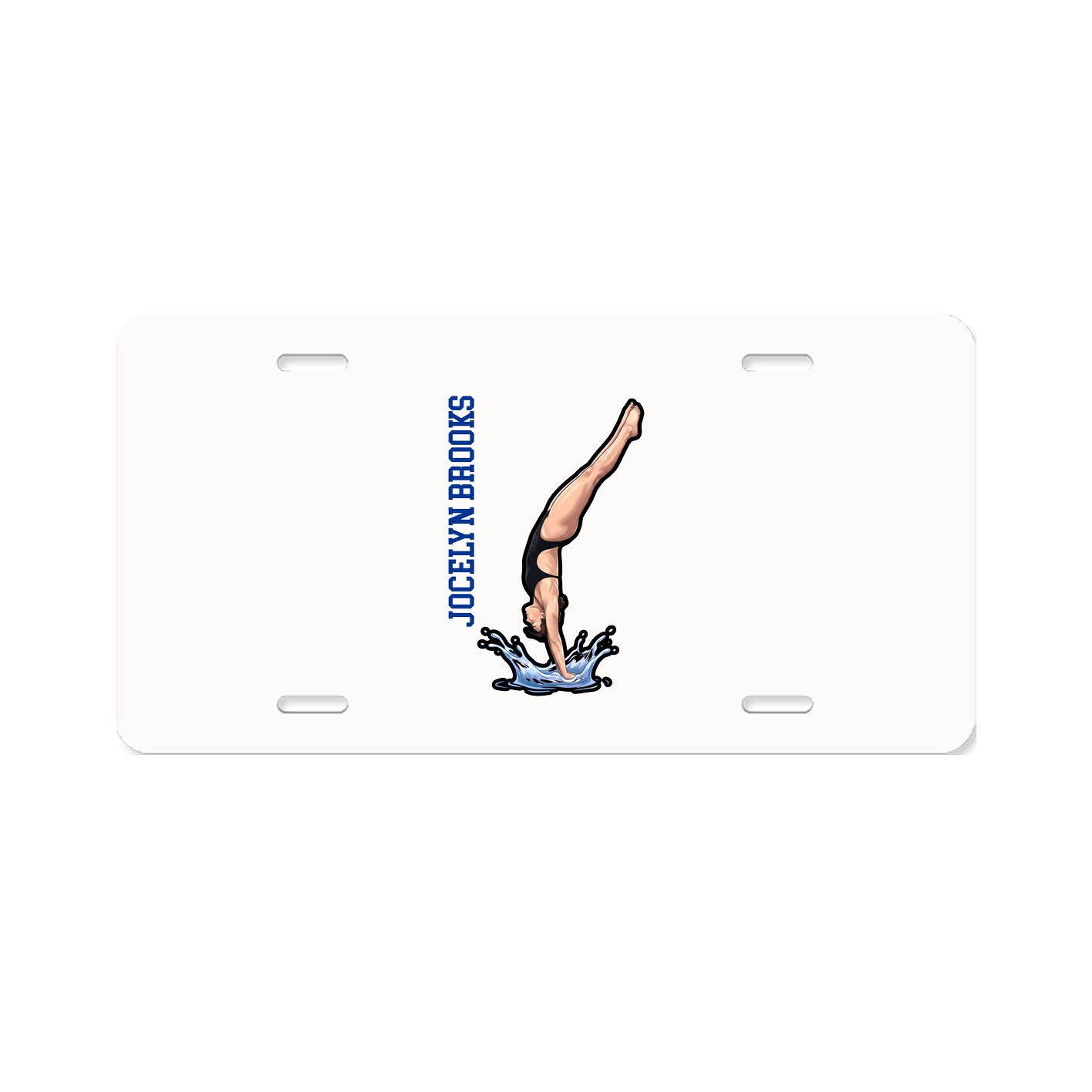 License Plate — Name Vertical in Classic