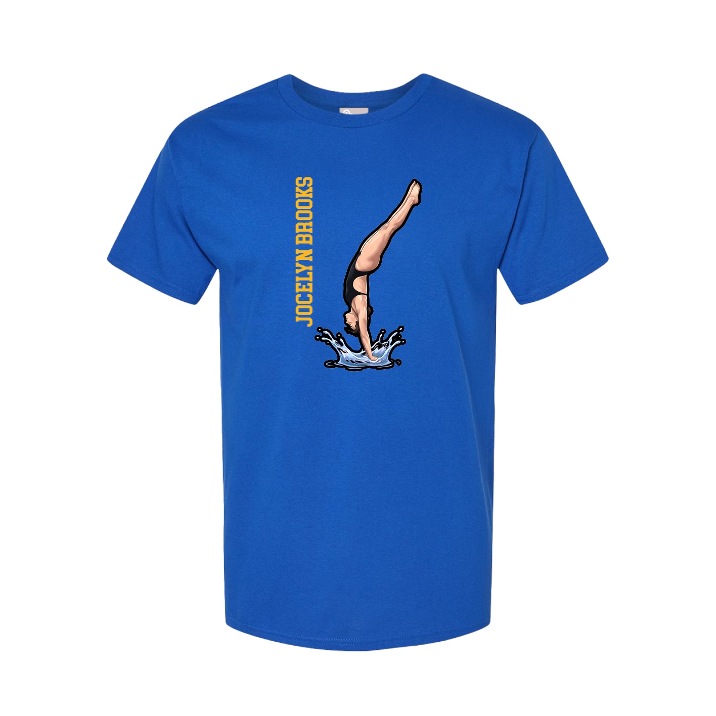 Youth Tee — Name Vertical in Royal