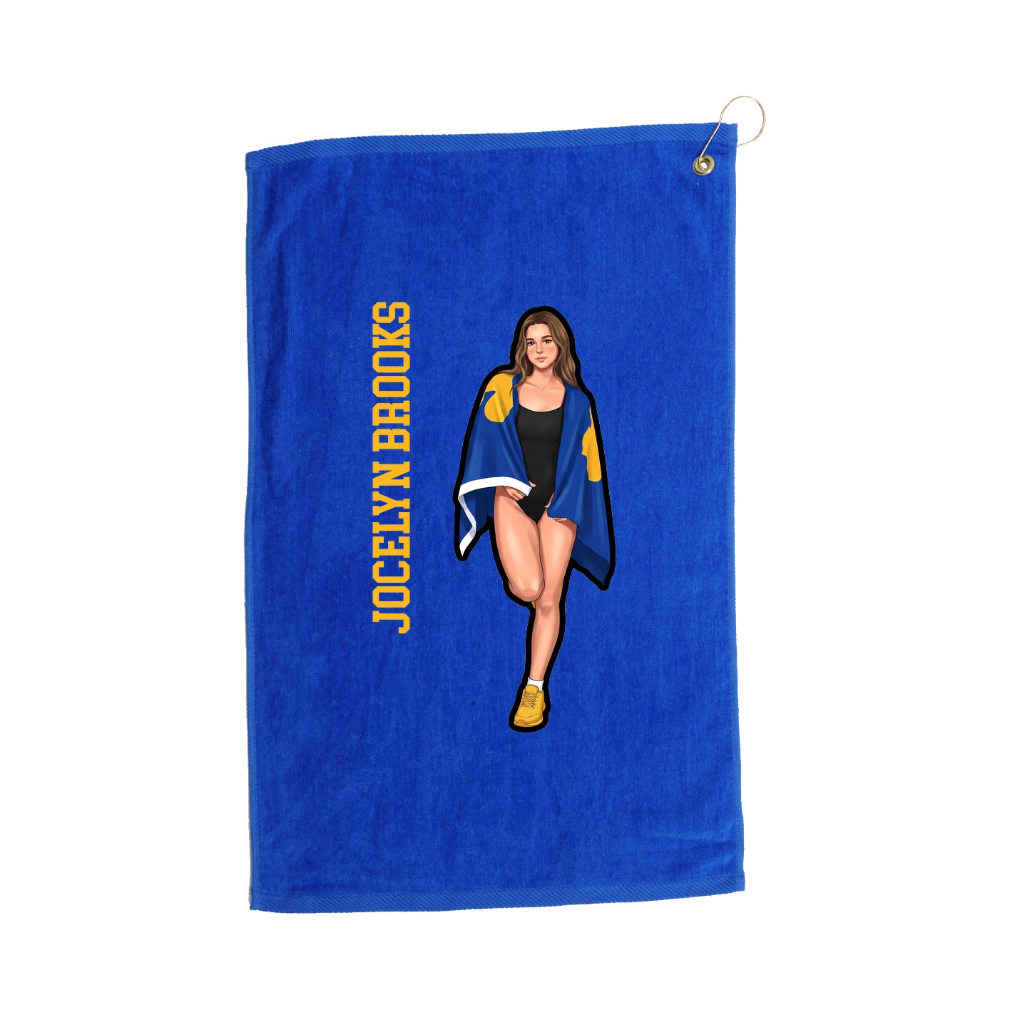 Golf Towel — Name Vertical in Royal