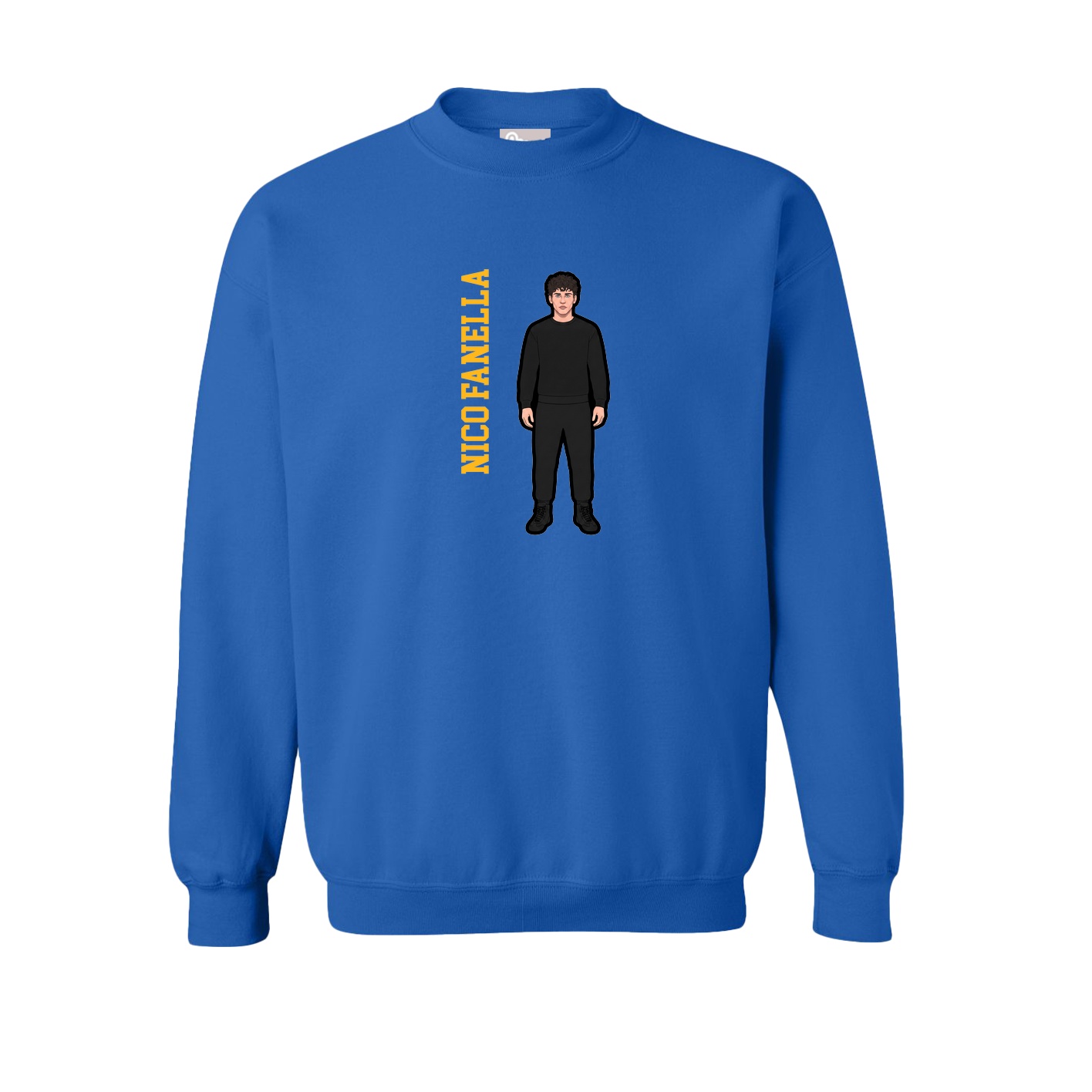 Fleece Crew — Name Vertical in Royal