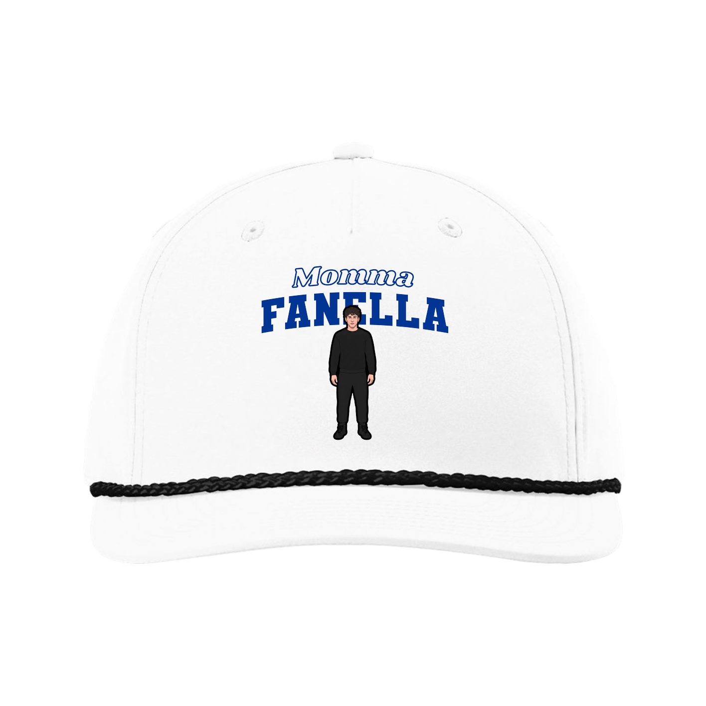 Five-Panel Classic Rope Cap — Mothers Day Block in White