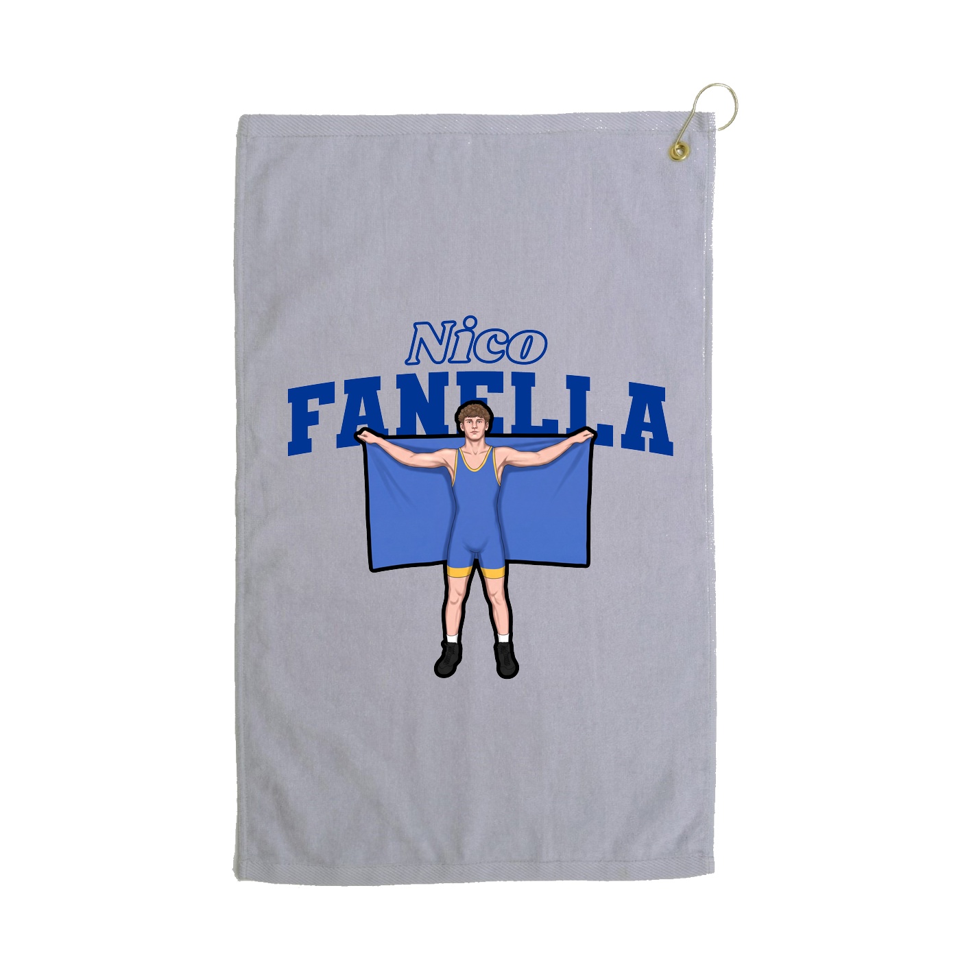 Golf Towel — Name Arch in Grey