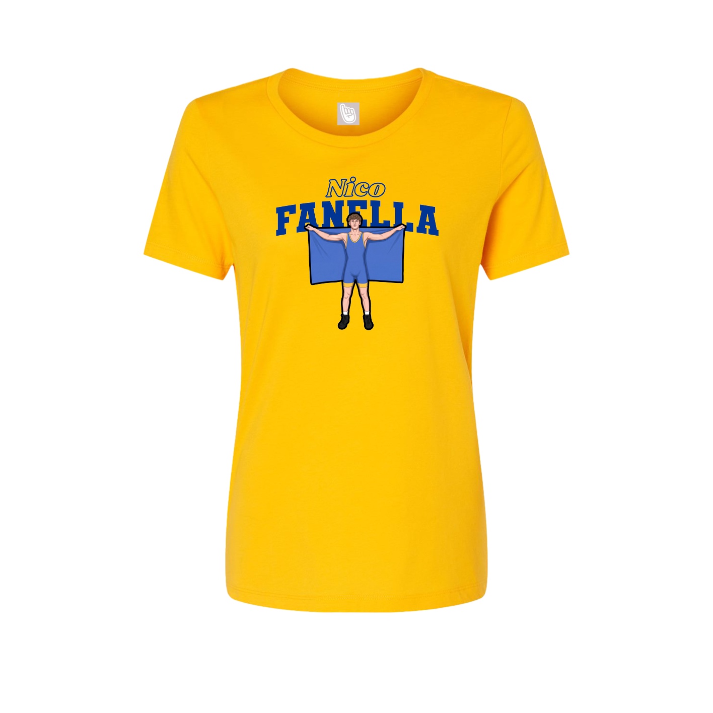 Fitted Women's Tee — Name Arch in Gold