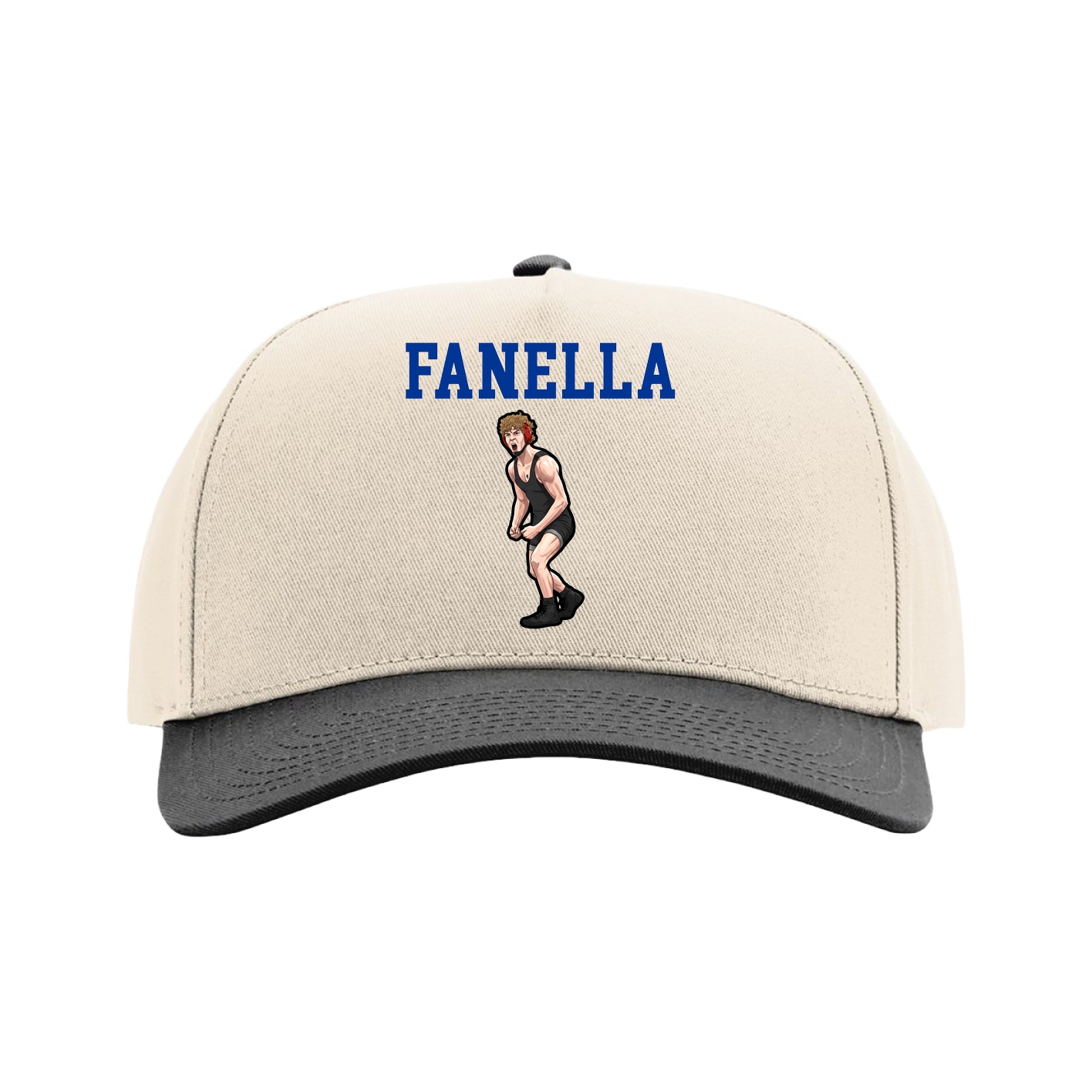 Full Fabric Five-Panel Champ Cap — Shirsey in Cream/Black