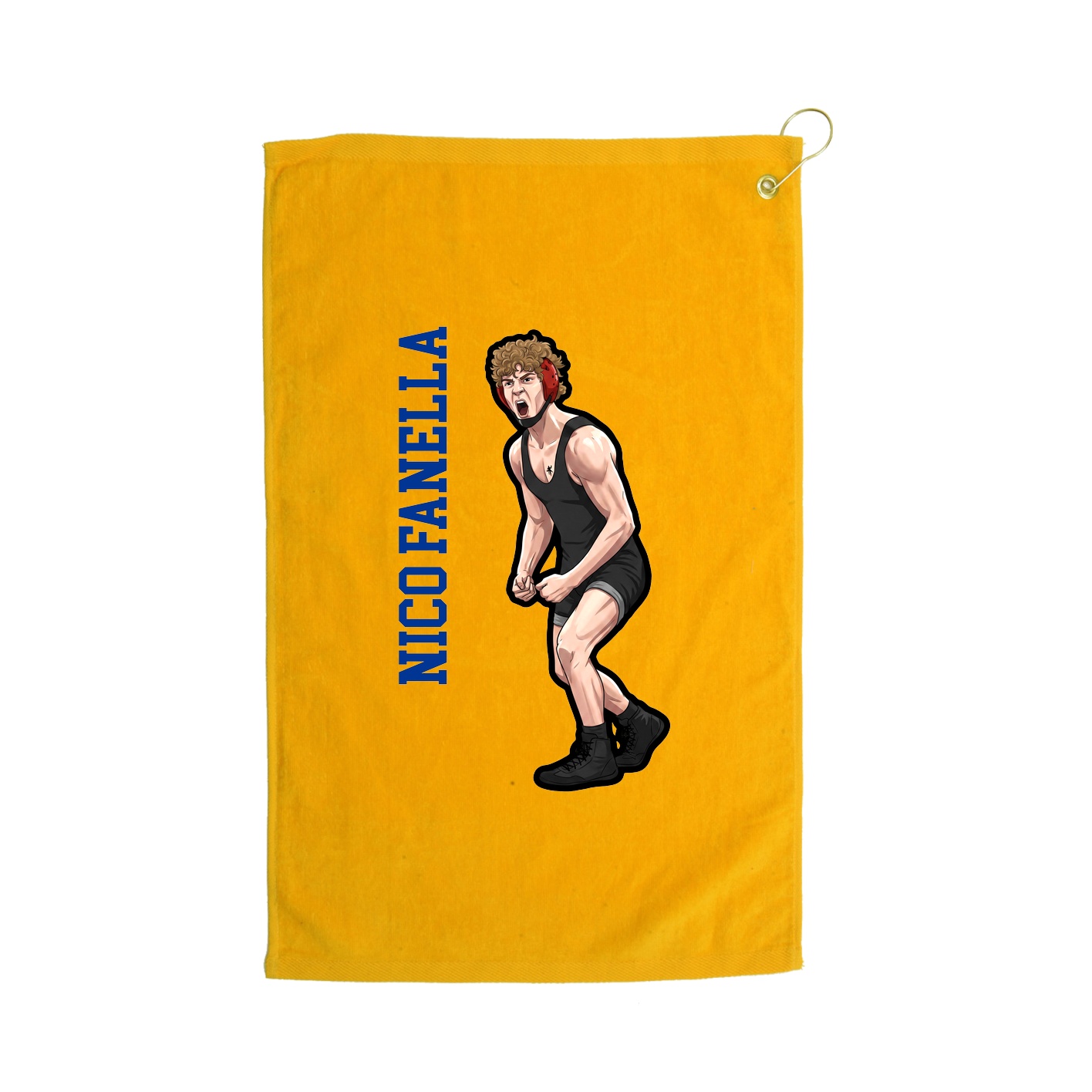 Golf Towel — Name Vertical in Gold
