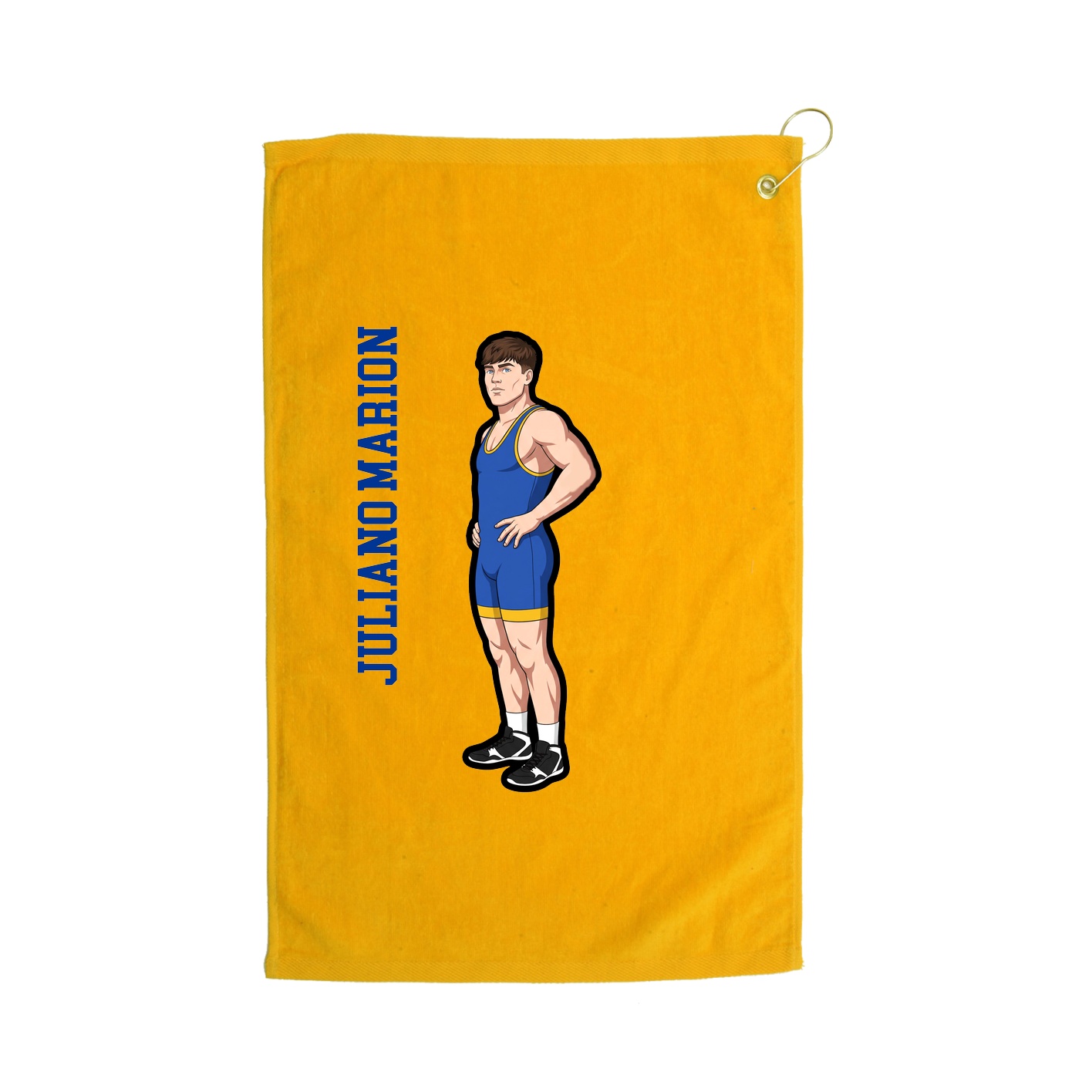 Golf Towel — Name Vertical in Gold
