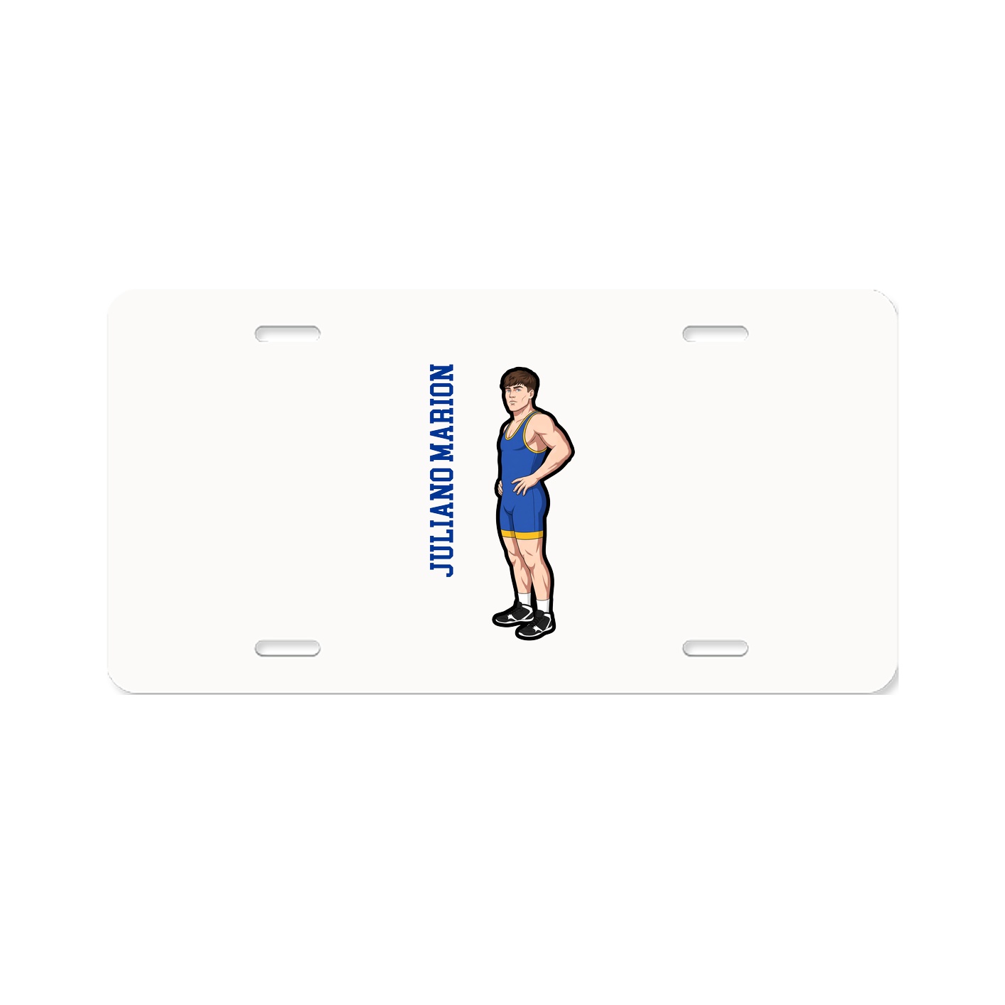 License Plate — Name Vertical in Classic