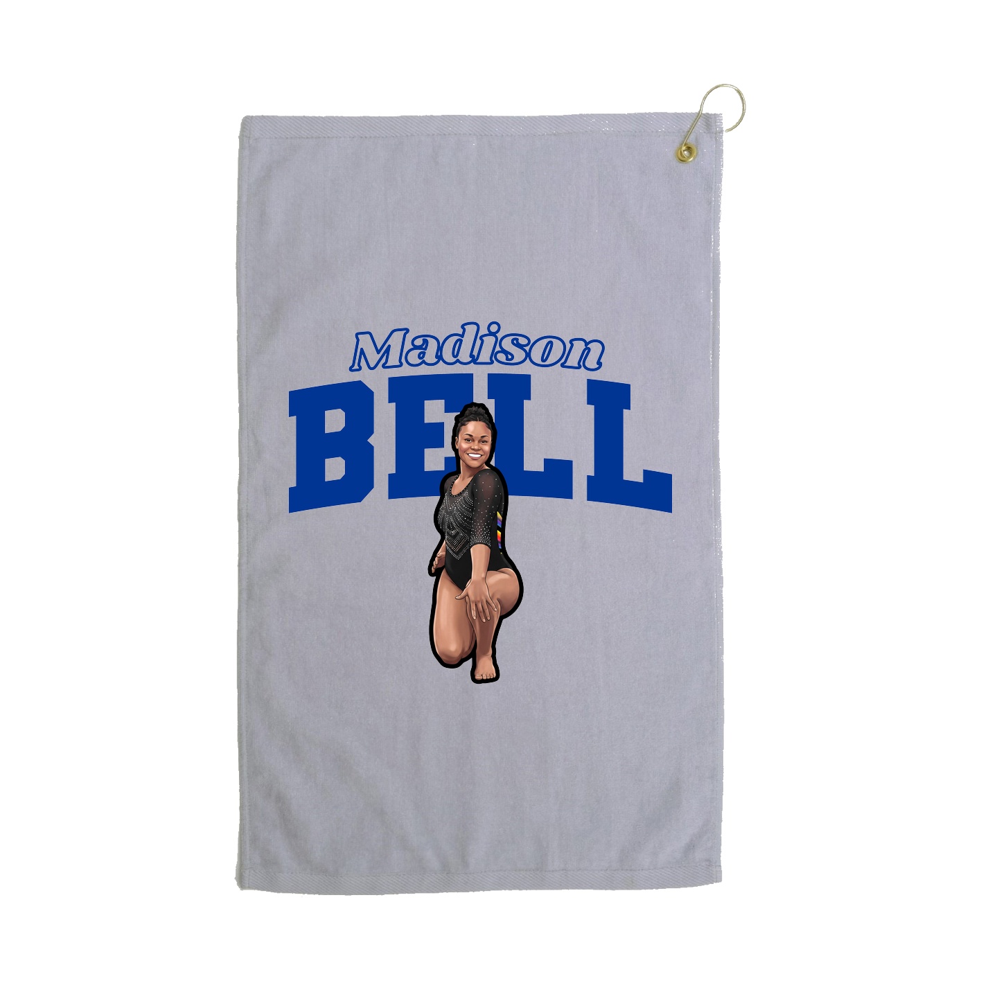 Golf Towel — Name Arch in Grey