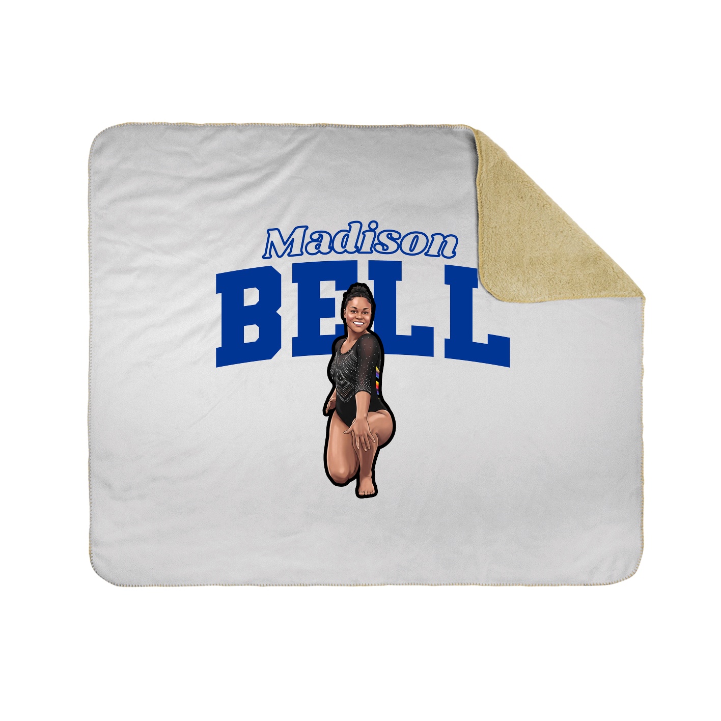 Throw Blanket — Name Arch in White