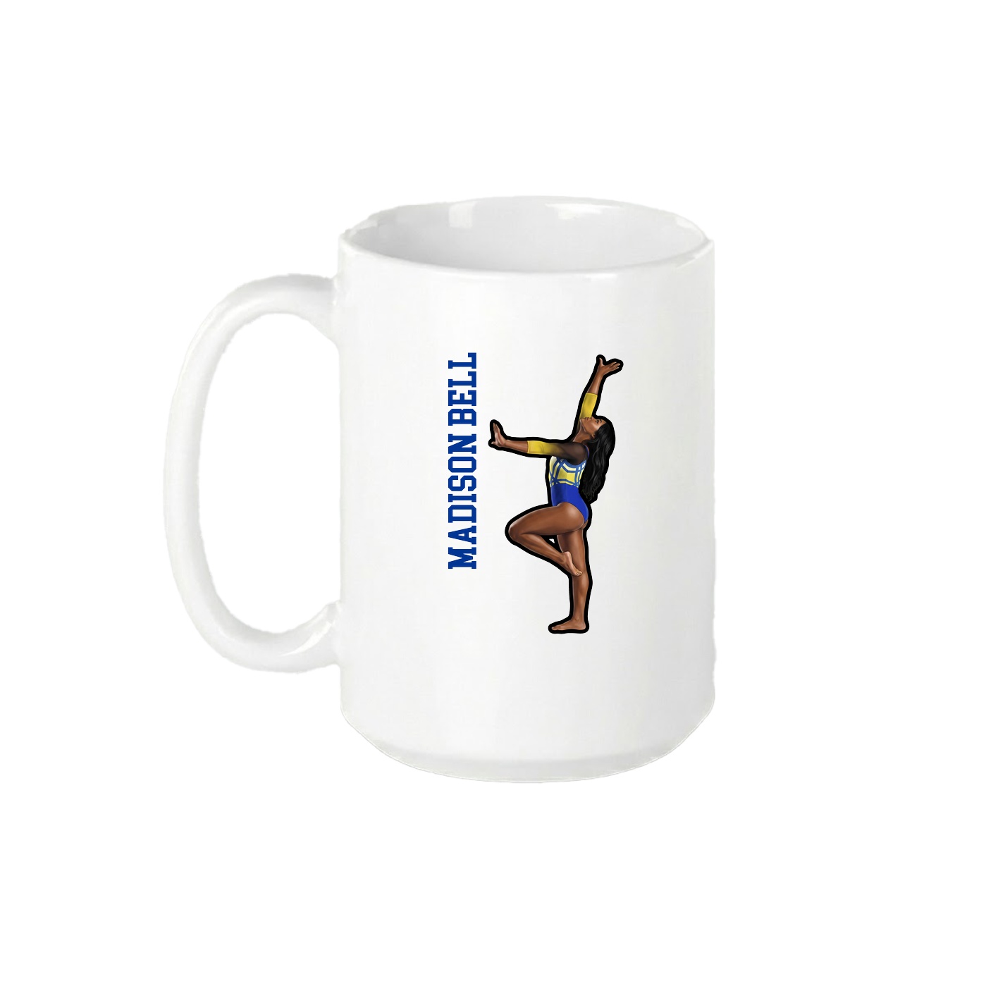 15oz Coffee Mug — Name Vertical in White
