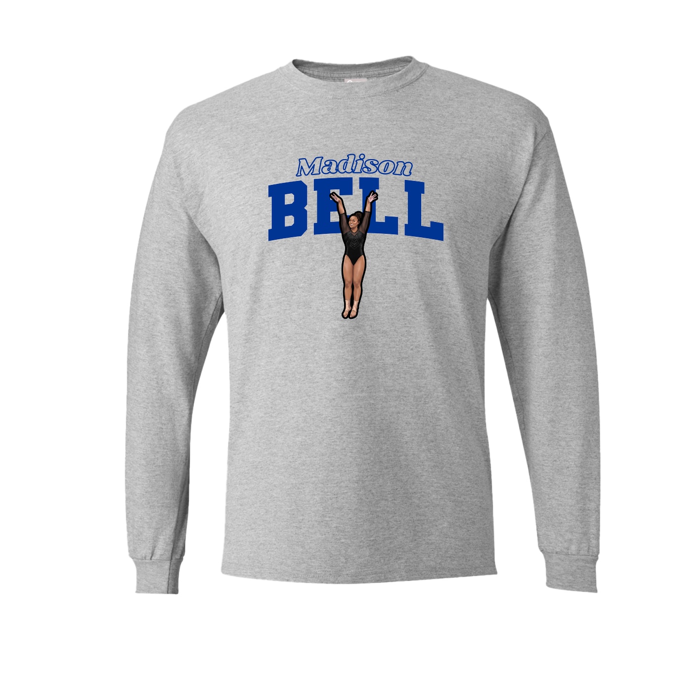 Long Sleeve Tee — Name Arch in Grey
