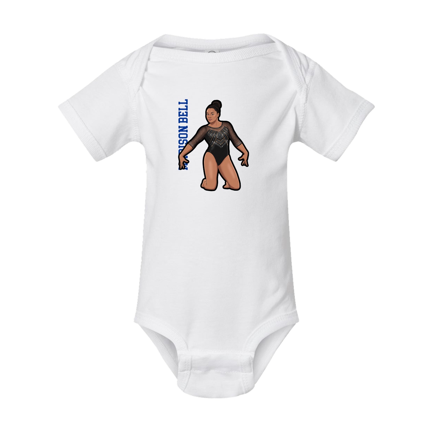 Baby Onesie — Name Vertical in White