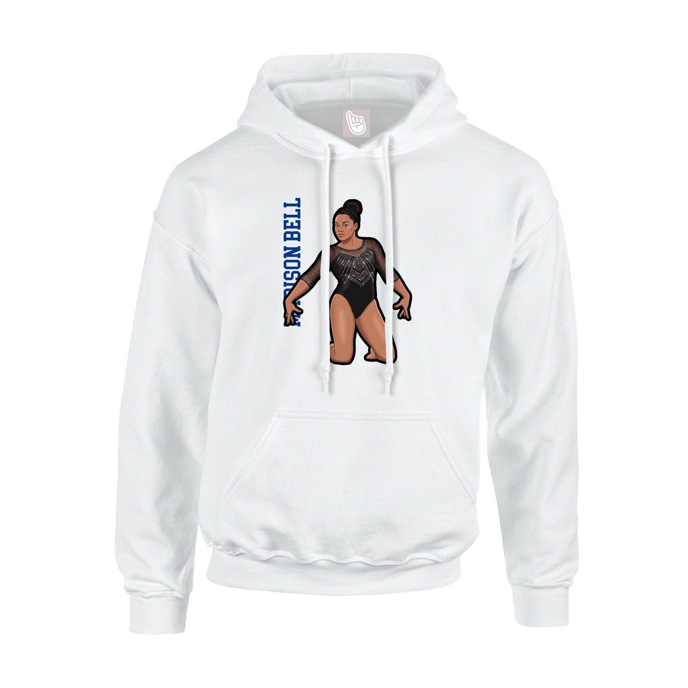 Youth Hoodie — Name Vertical in White