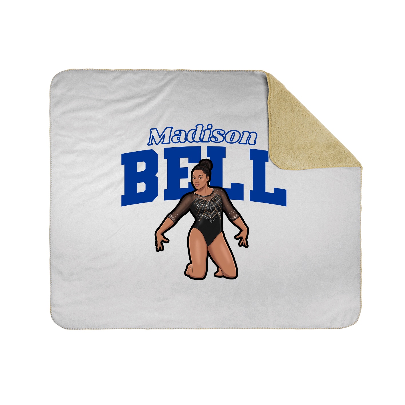 Throw Blanket — Name Arch in White