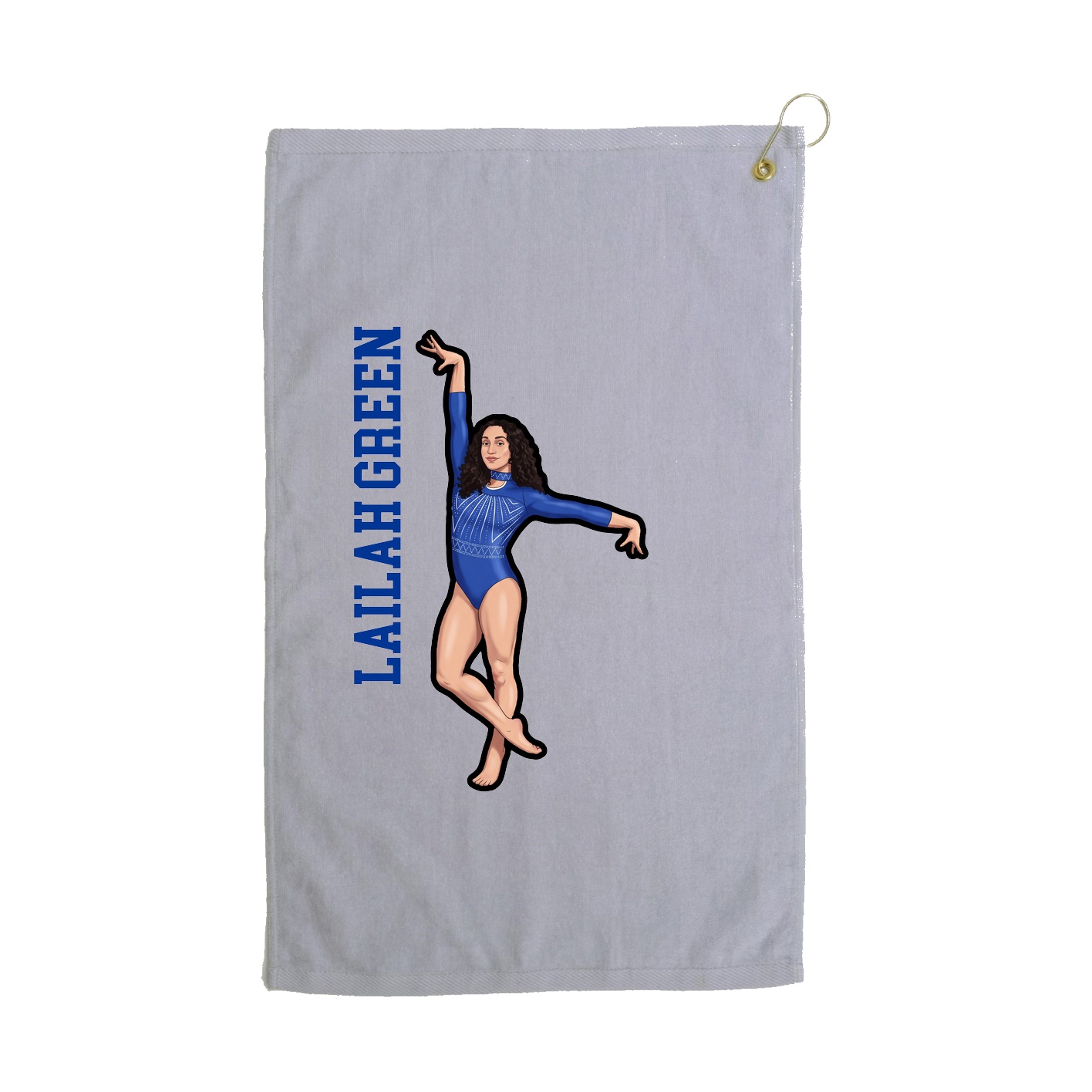 Golf Towel — Name Vertical in Grey