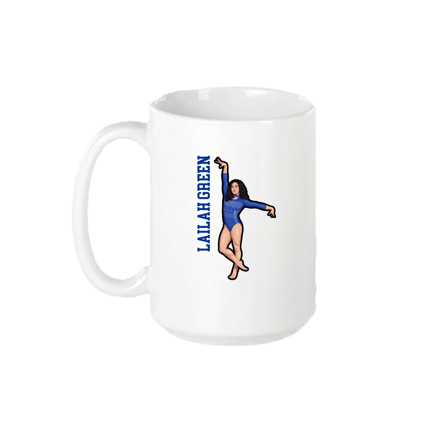 15oz Coffee Mug — Name Vertical in White