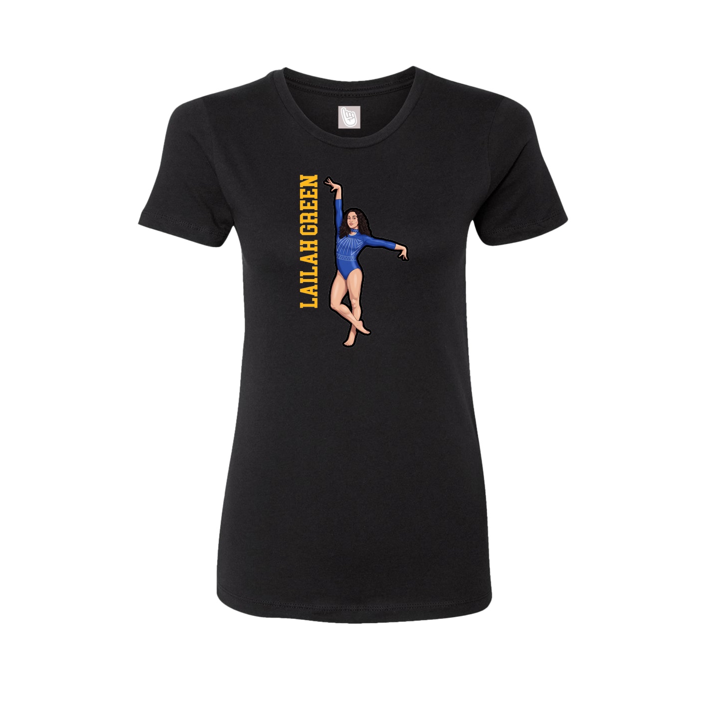 Fitted Women's Tee — Name Vertical in Black