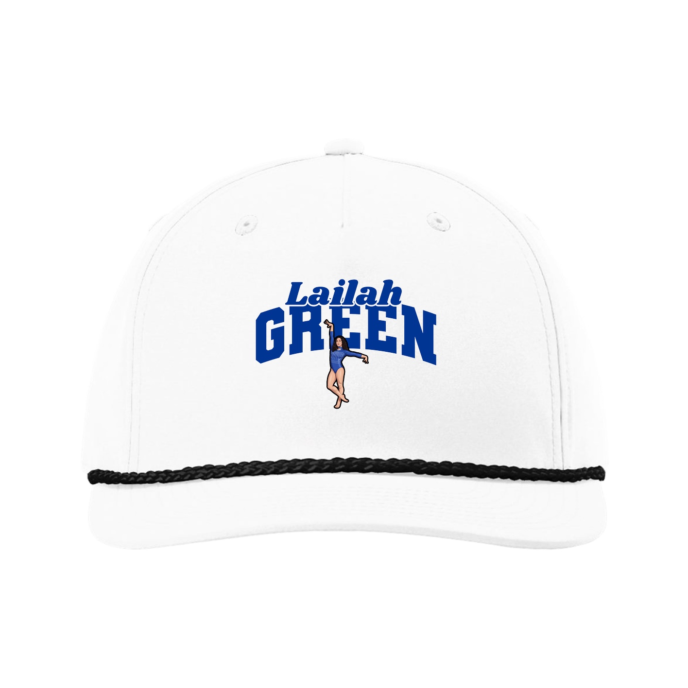 Five-Panel Classic Rope Cap — Signature Arch in White