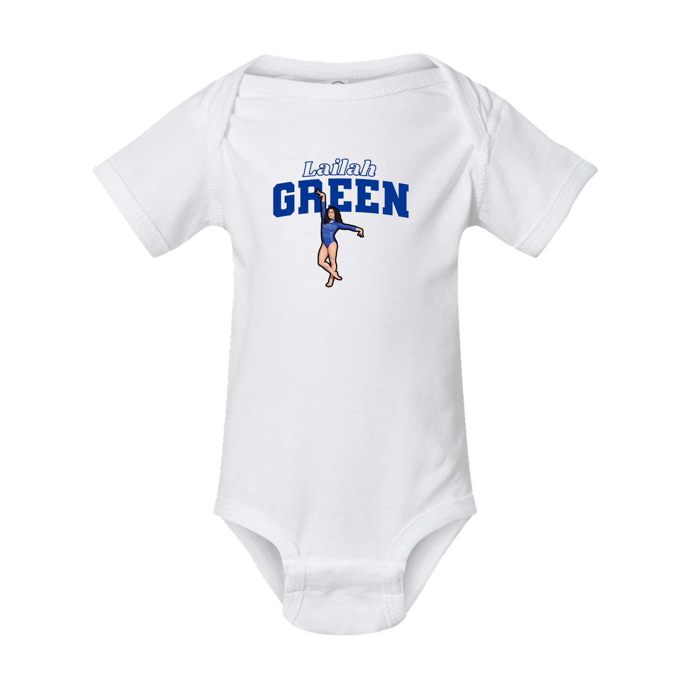 Baby Onesie — Name Arch in White