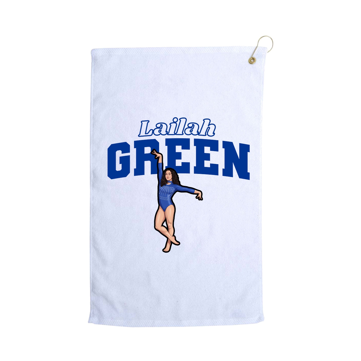 Golf Towel — Name Arch in White