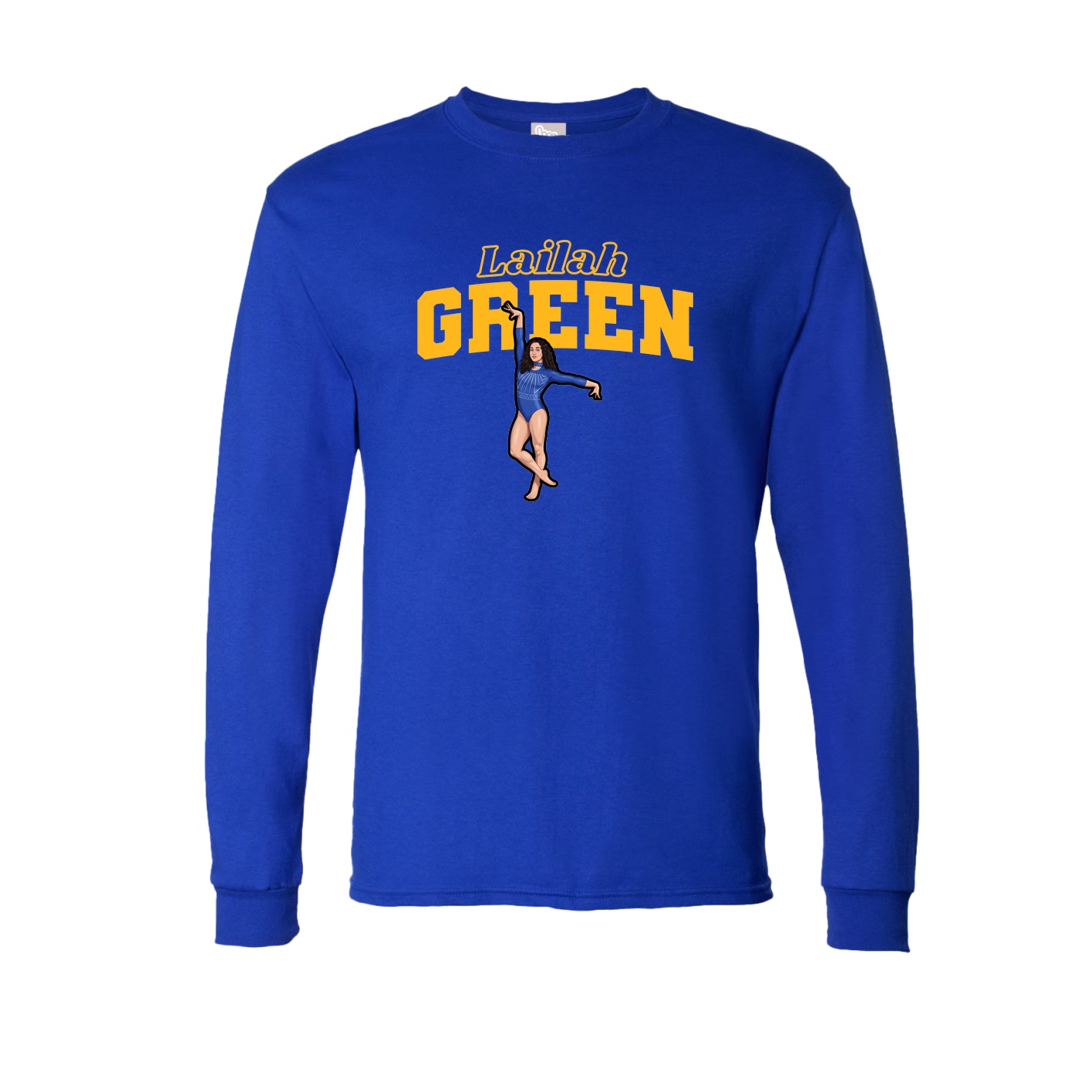 Long Sleeve Tee — Name Arch in Royal