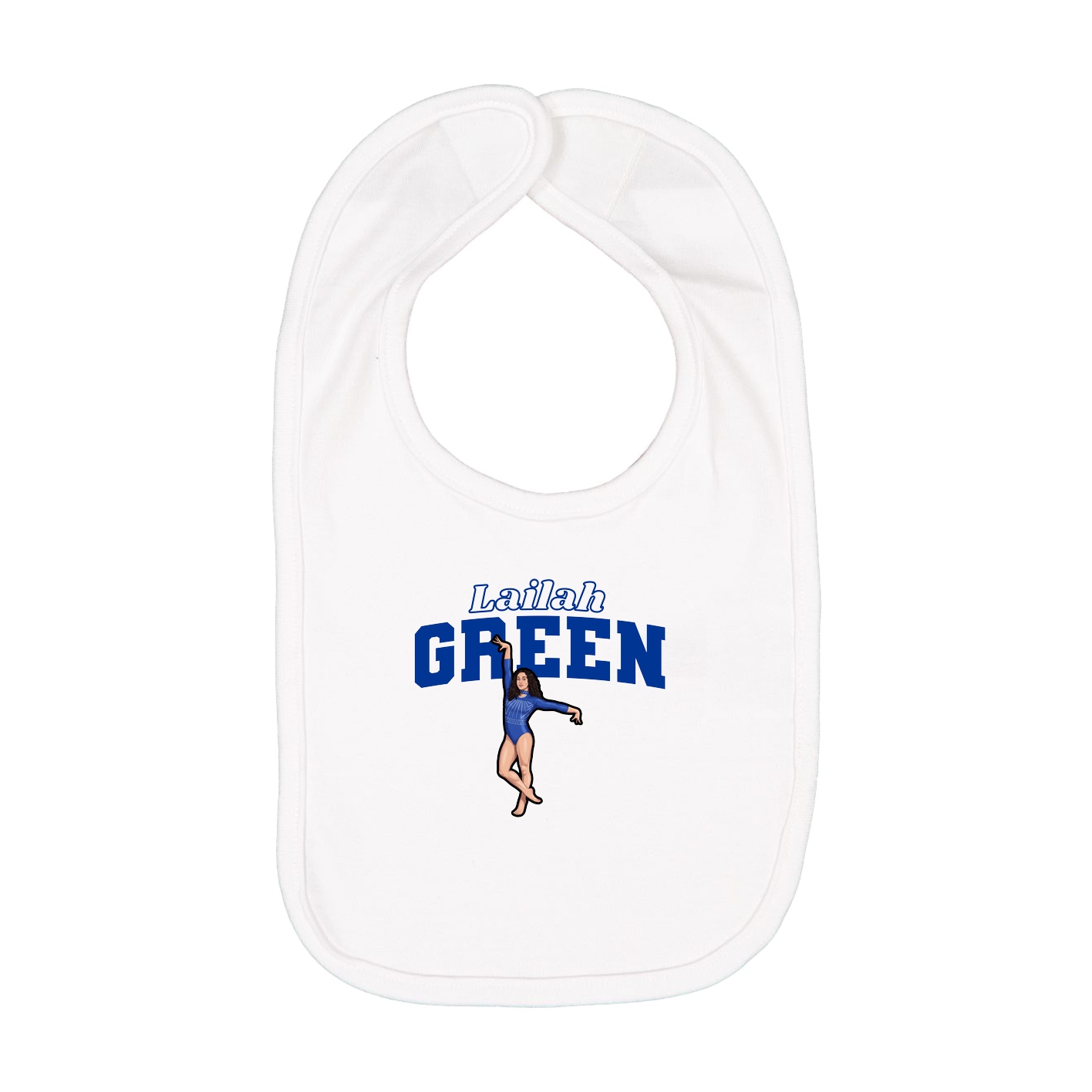 Infant Bib — Name Arch in White