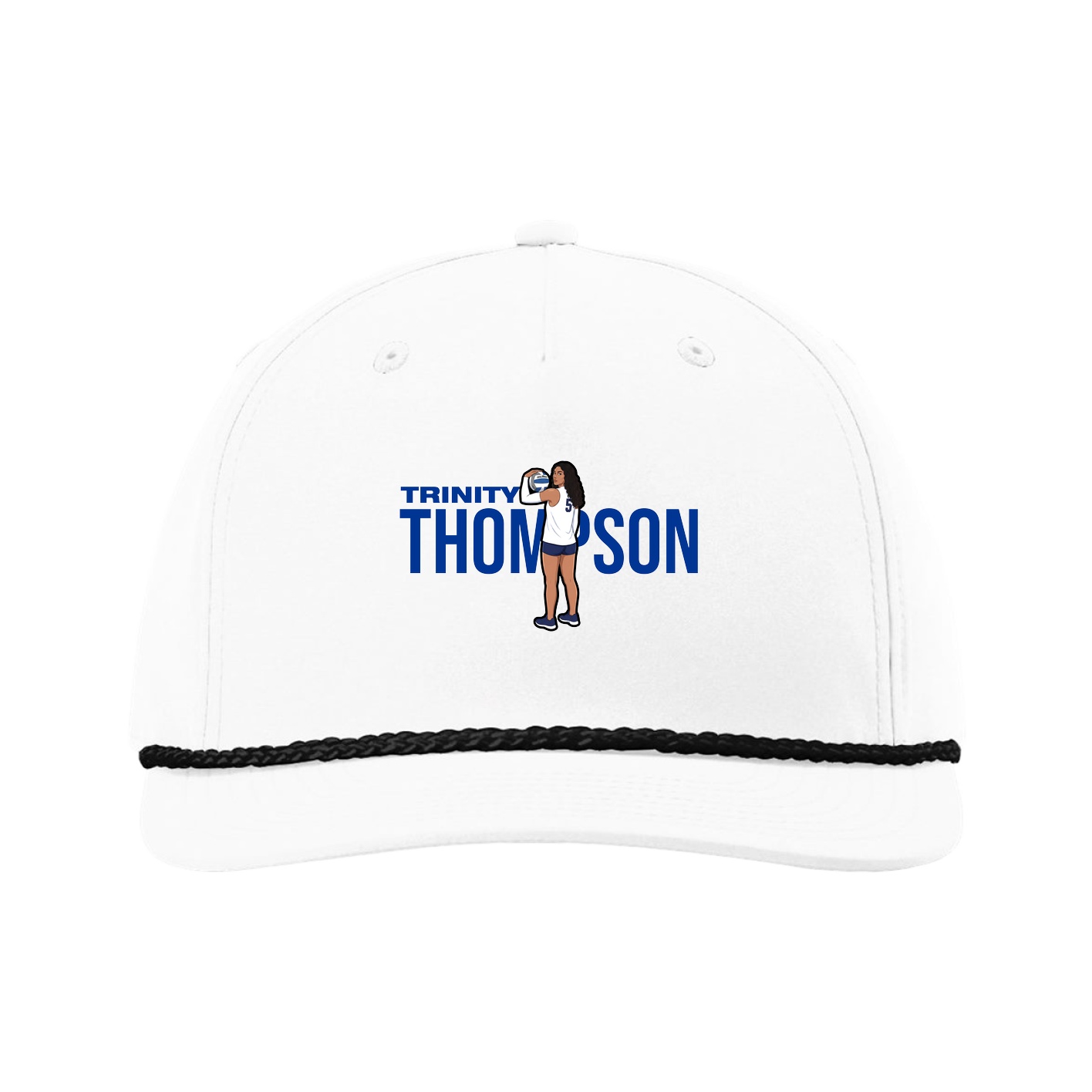 Five-Panel Classic Rope Cap — Player Name in White