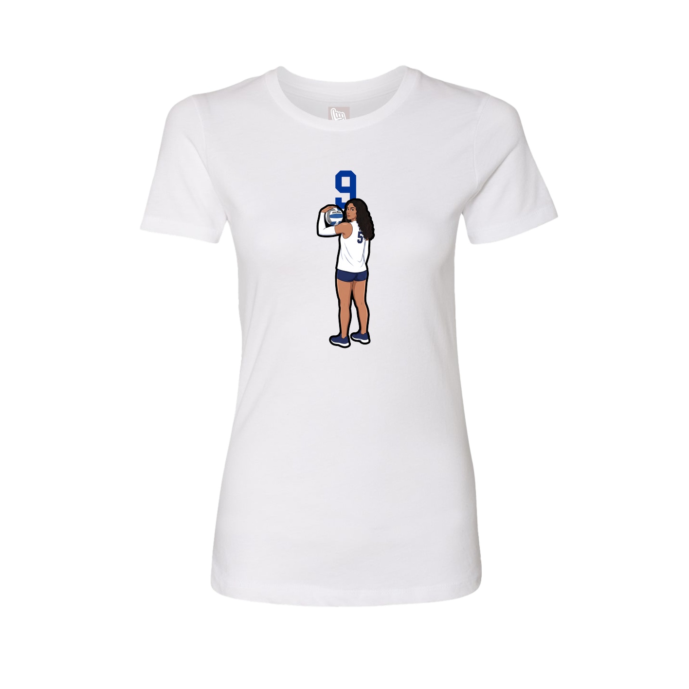 Fitted Women's Tee — Number Top in White