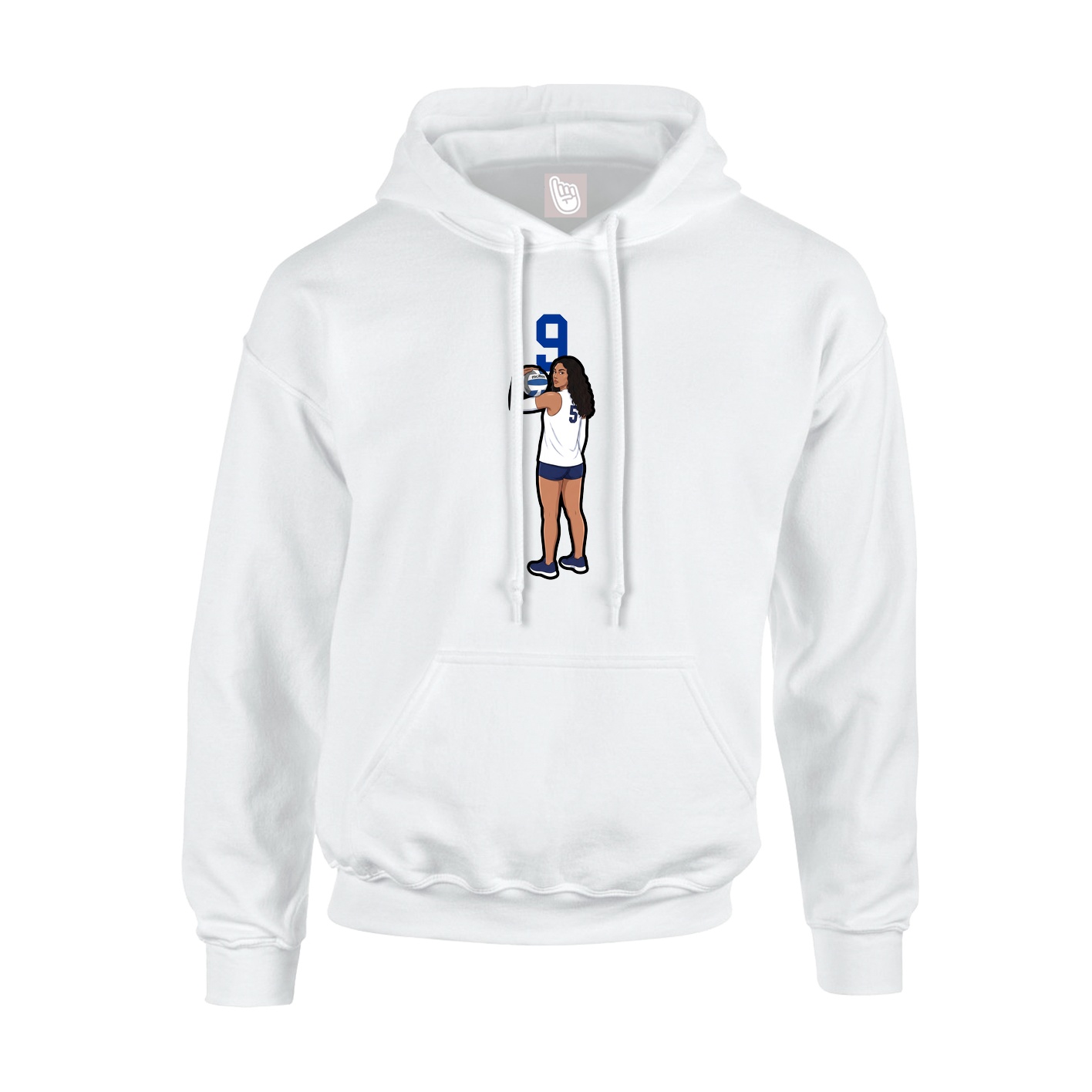 Youth Hoodie — Number Top in White
