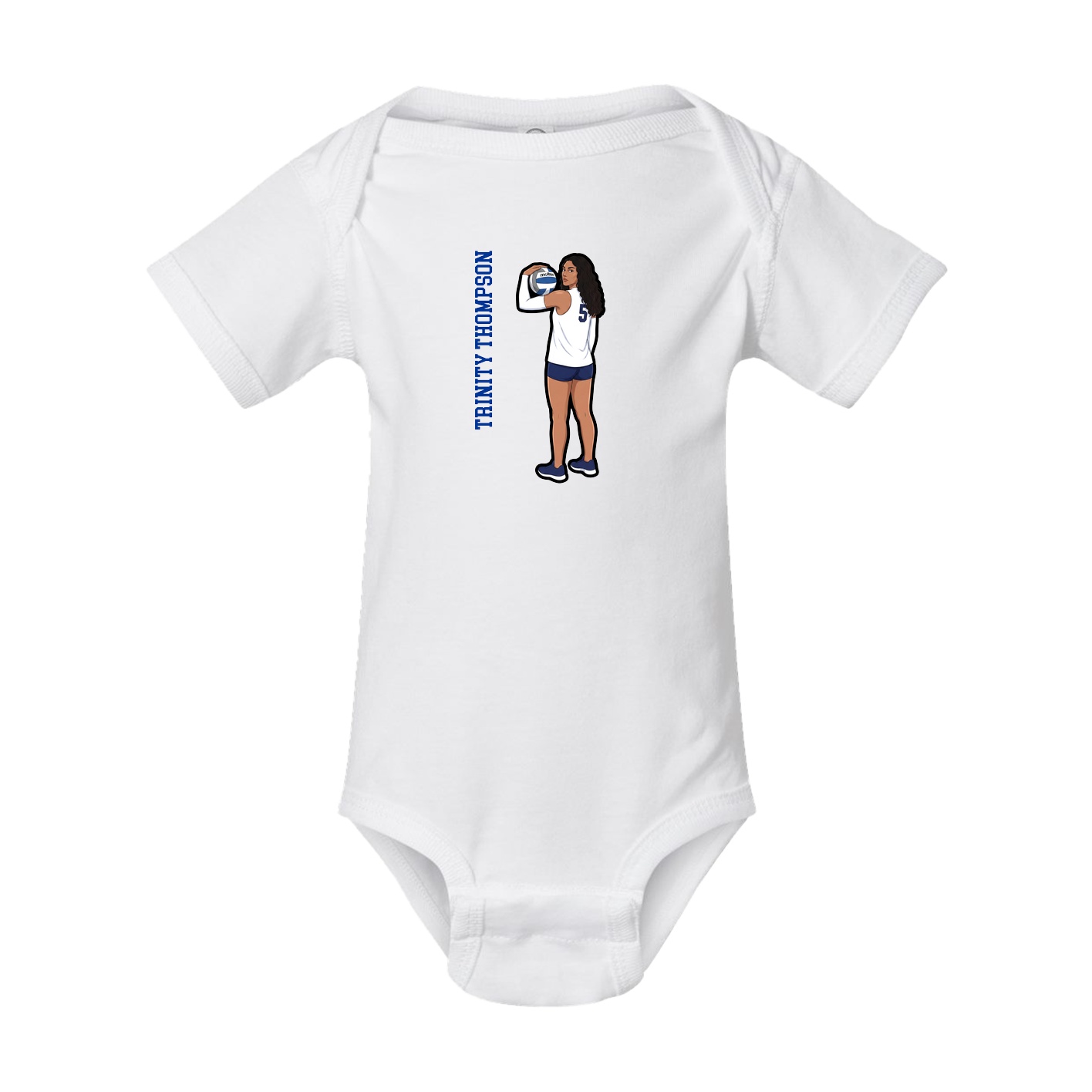 Baby Onesie — Name Vertical in White