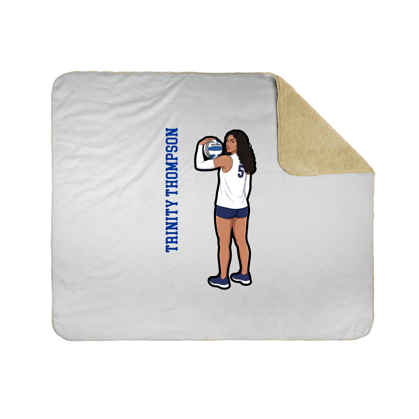 Throw Blanket — Name Vertical in White