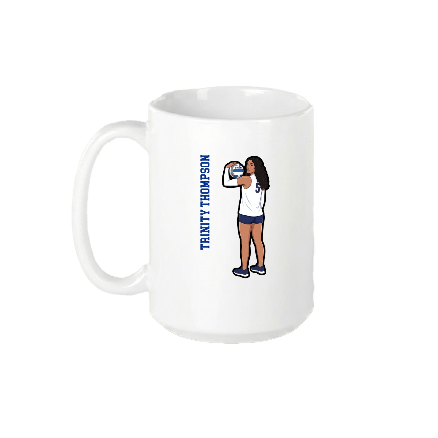 15oz Coffee Mug — Name Vertical in White