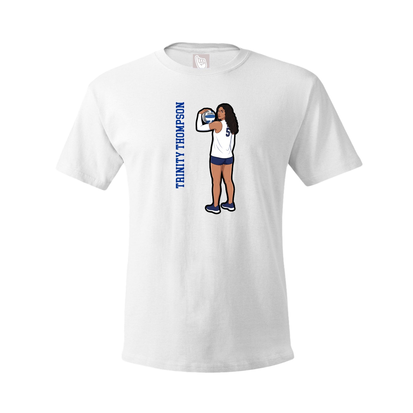 Tee — Name Vertical in White