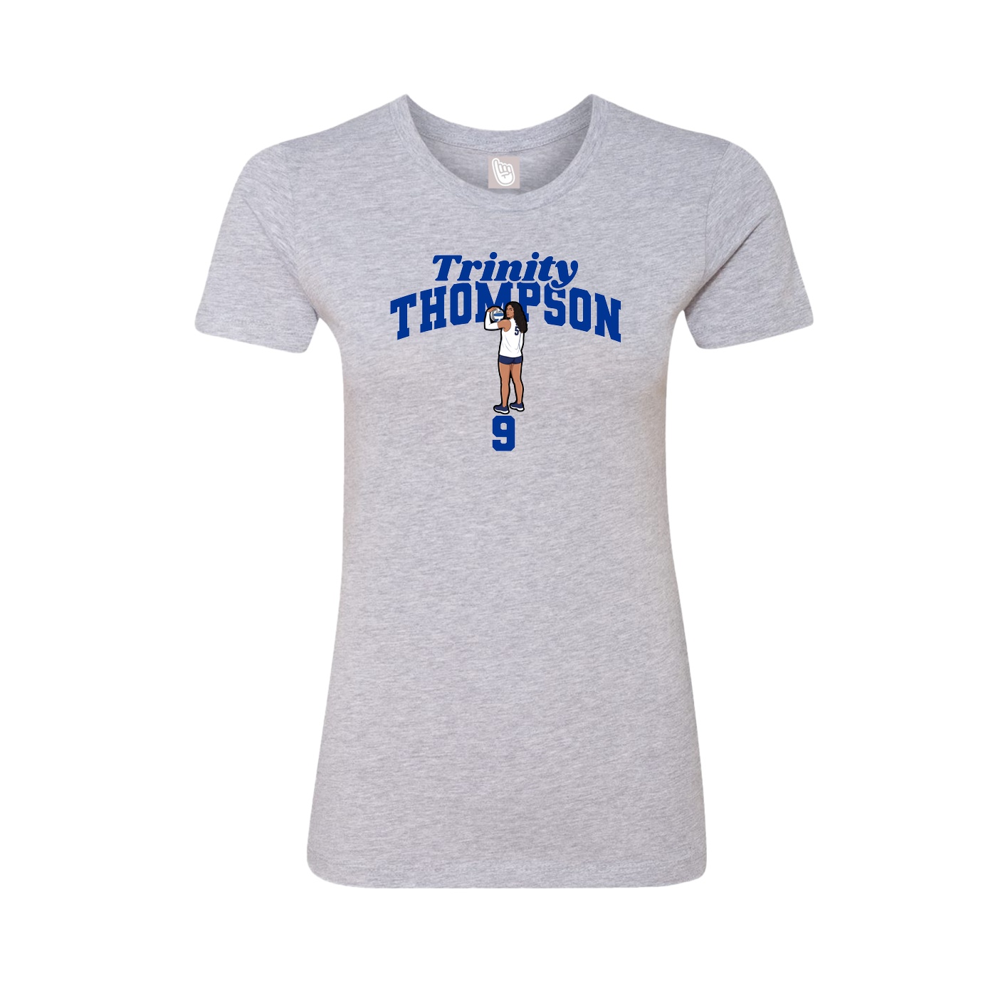 Fitted Women's Tee — Signature Arch in Grey