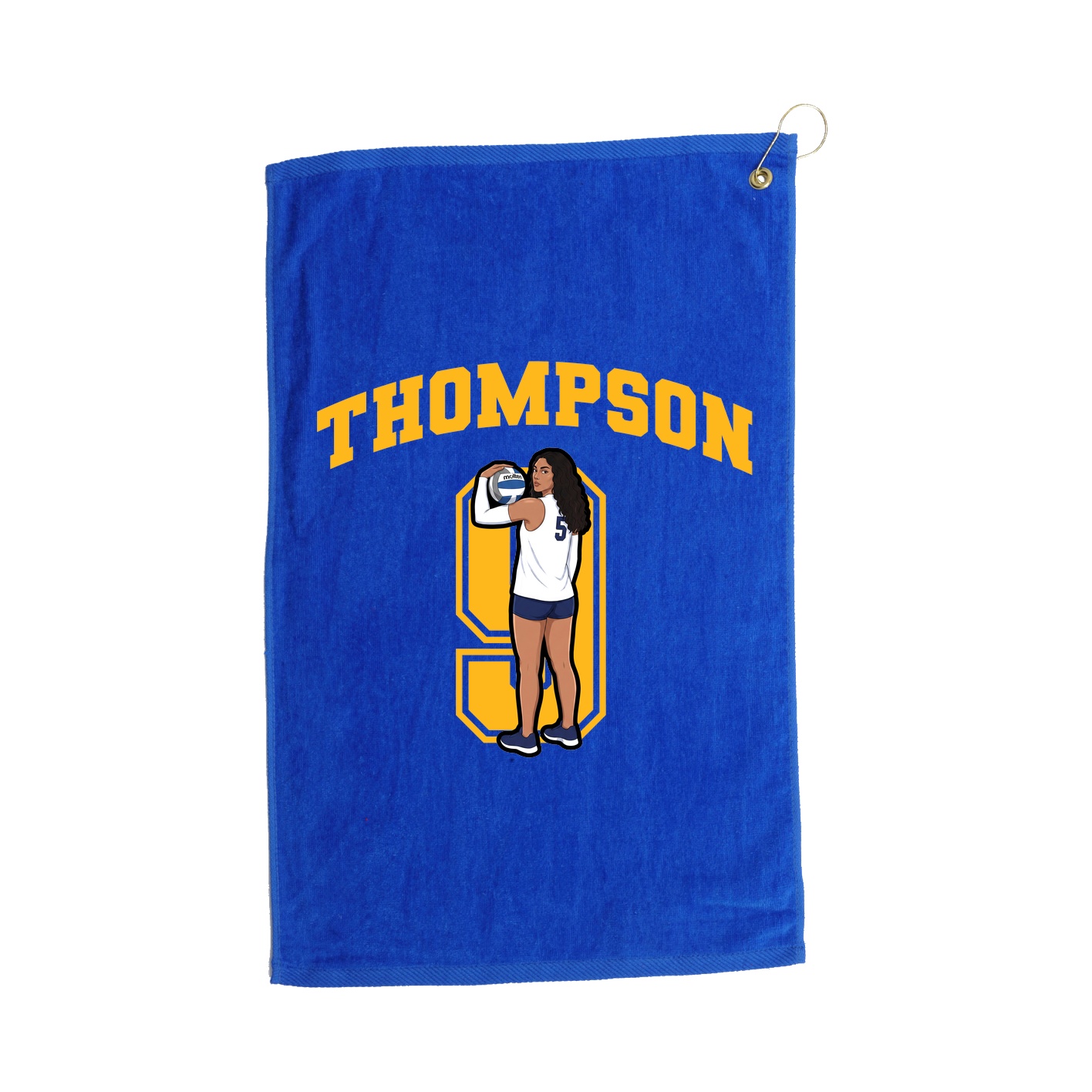 Golf Towel — Number in Royal