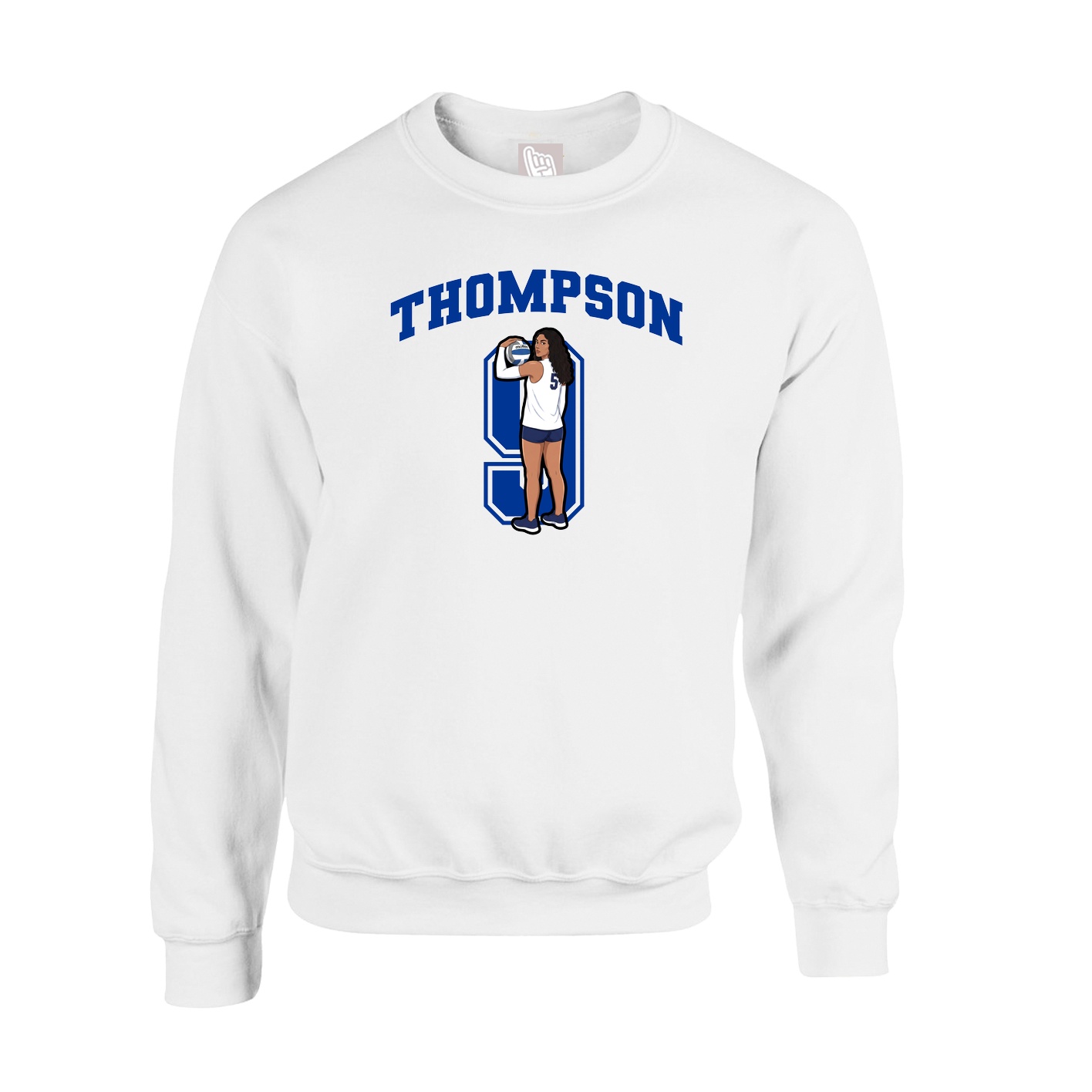 Fleece Crew — Number in White
