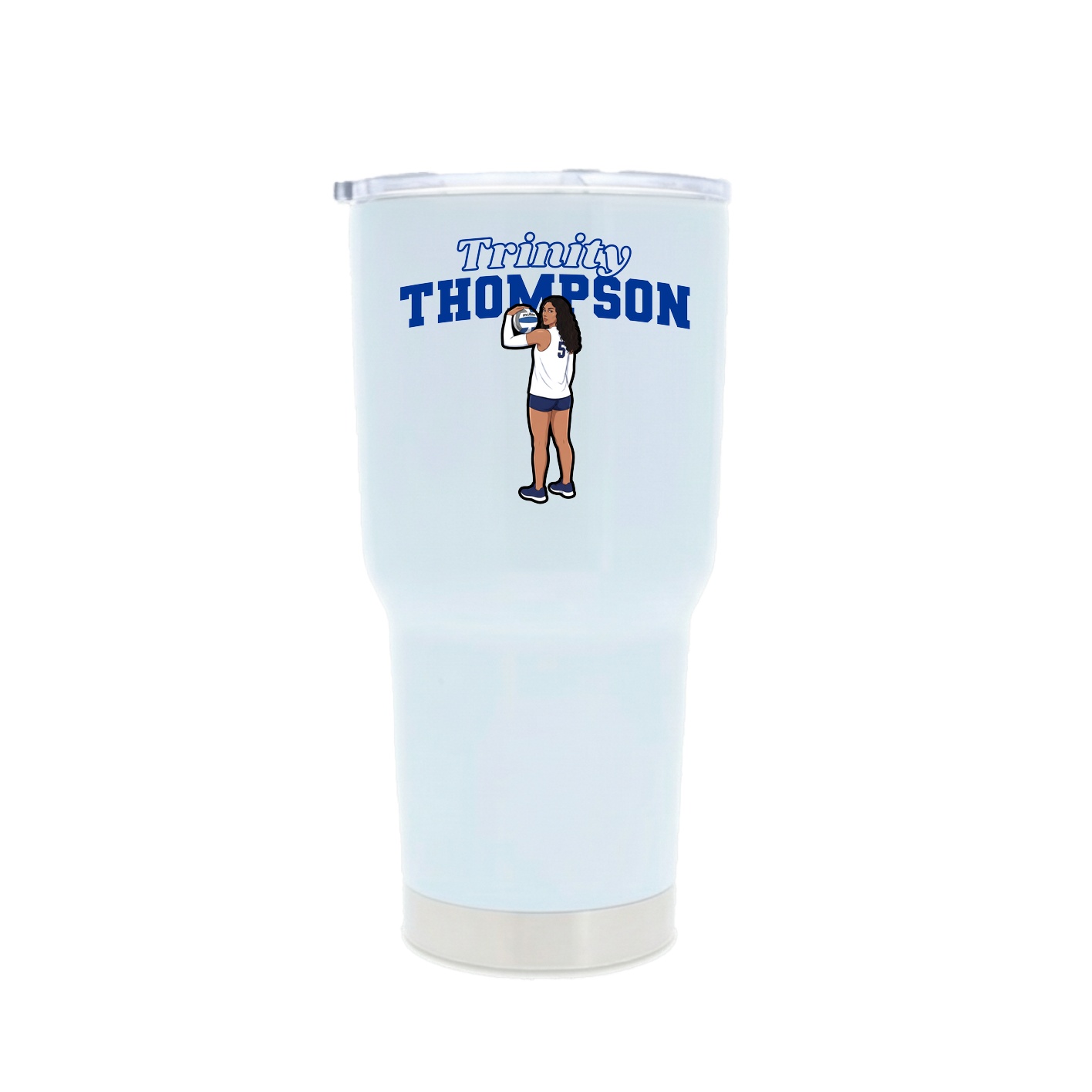 30oz Stainless Steel Tumbler — Name Arch in White