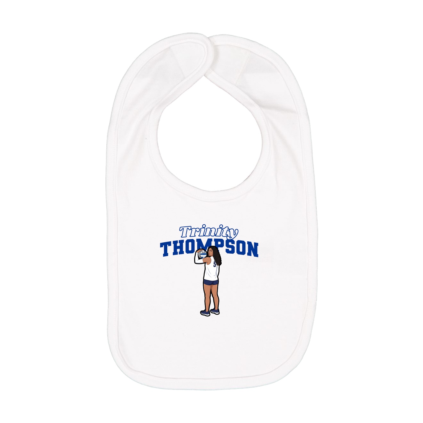 Infant Bib — Name Arch in White