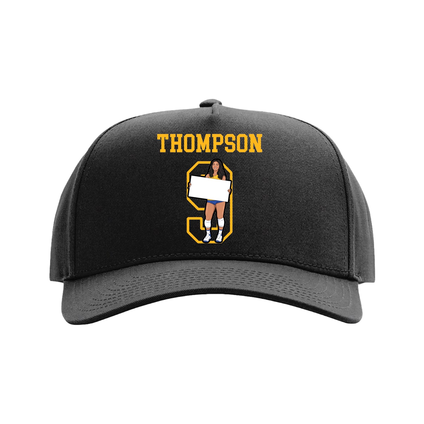 Full Fabric Five-Panel Champ Cap — Shirsey in Black