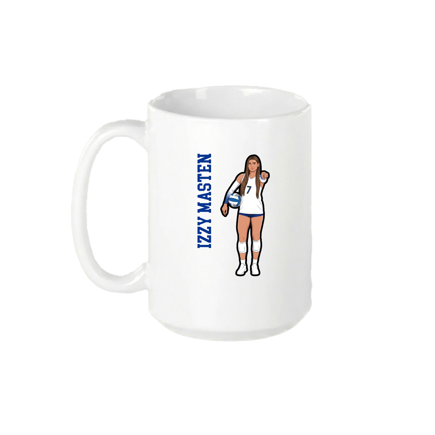 15oz Coffee Mug — Name Vertical in White