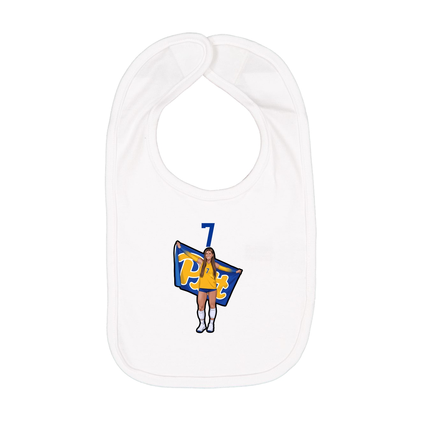 Infant Bib — Number Top in White