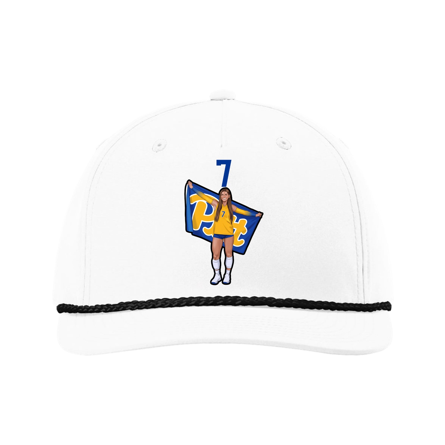 Five-Panel Classic Rope Cap — Number Top in White