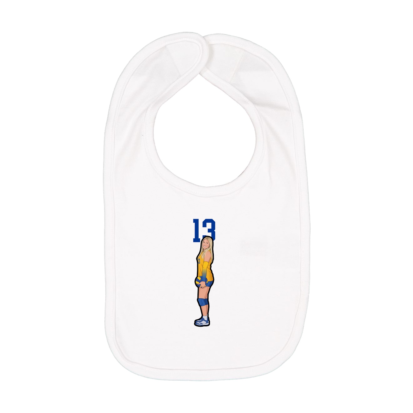 Infant Bib — Number Top in White